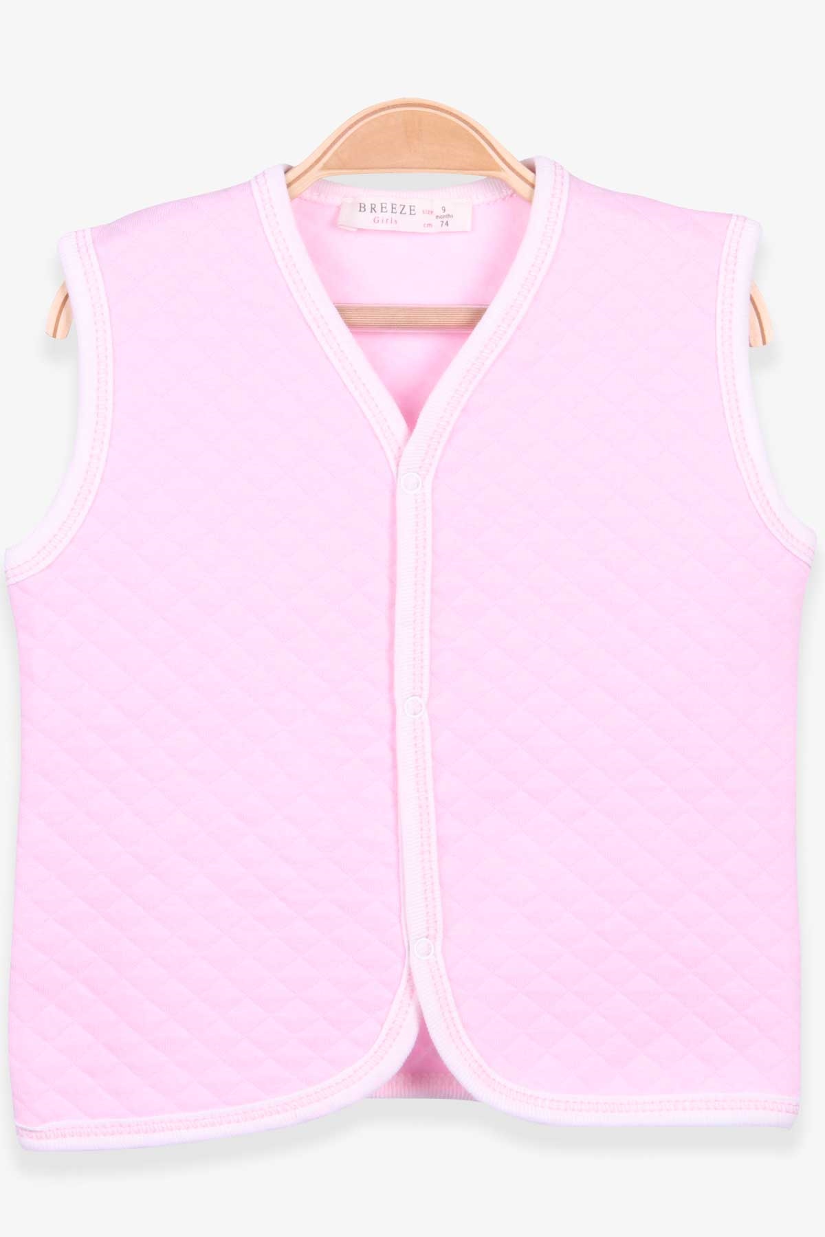 Breeze Kız Bebek Yelek Çıtçıtlı Pudra (0-3 Ay-9 Ay)