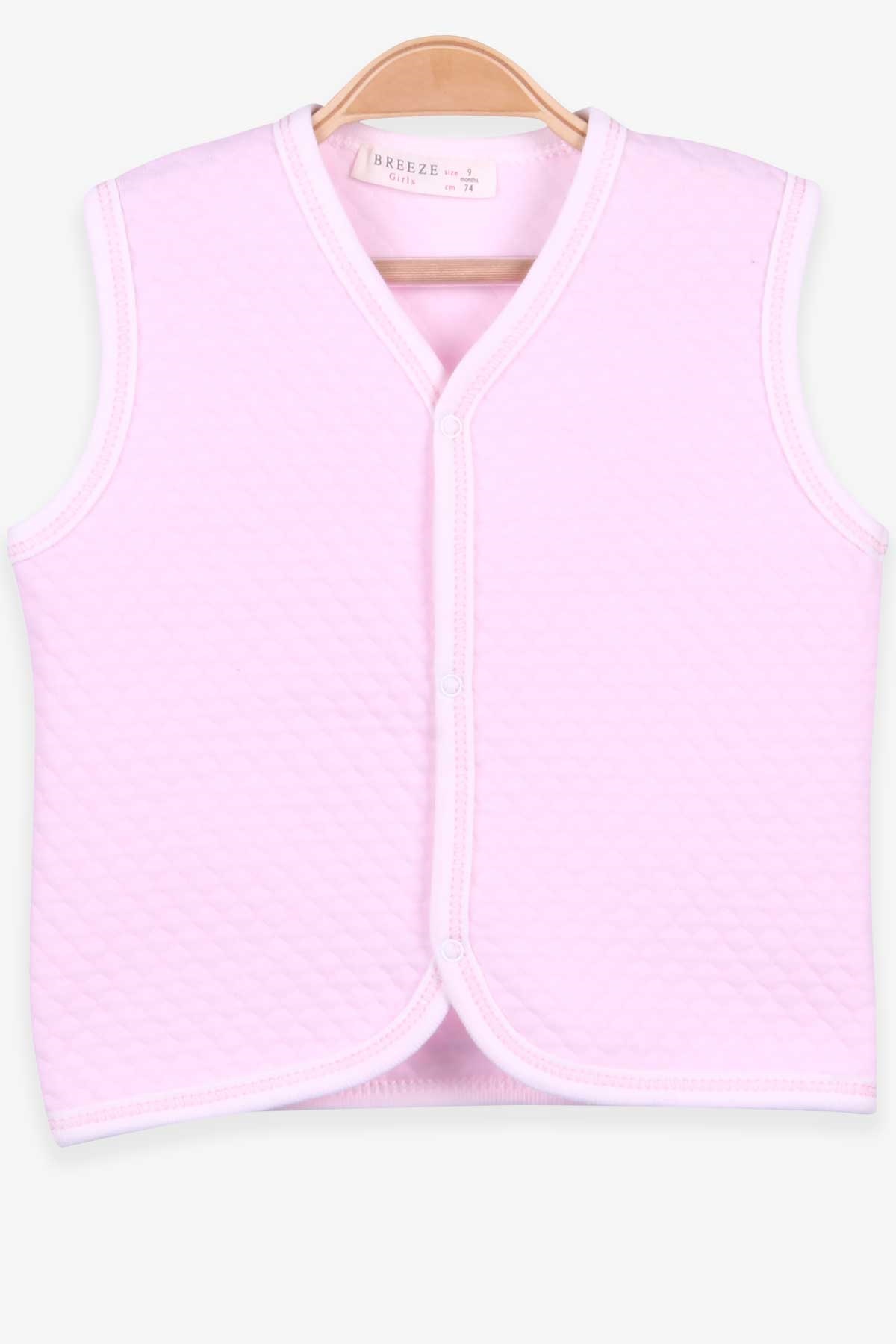 Breeze Kız Bebek Yelek Çıtçıtlı Pudra (0-3 Ay-9 Ay)