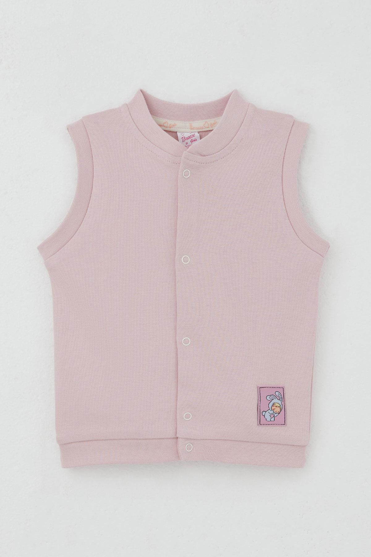 Breeze Kız Bebek Yelek Çıtçıtlı Sevimli Tavşancık Armalı Pembe (4 Ay-1 Yaş)