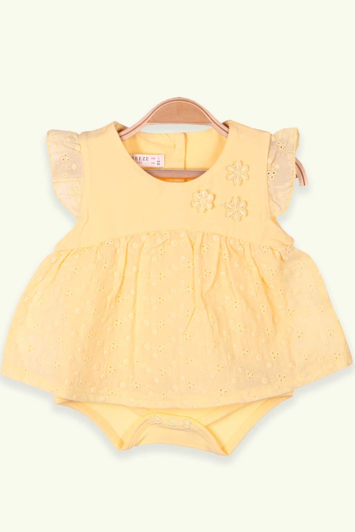 Breeze Kız Bebek Zıbın Elbise Çiçekli Sarı (6 Ay-2 Yaş)
