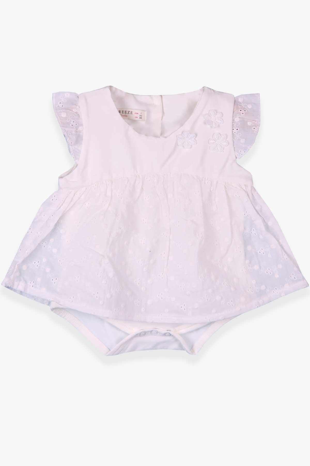 Breeze Kız Bebek Zıbın Elbise Çiçekli Ekru (1 Yaş)