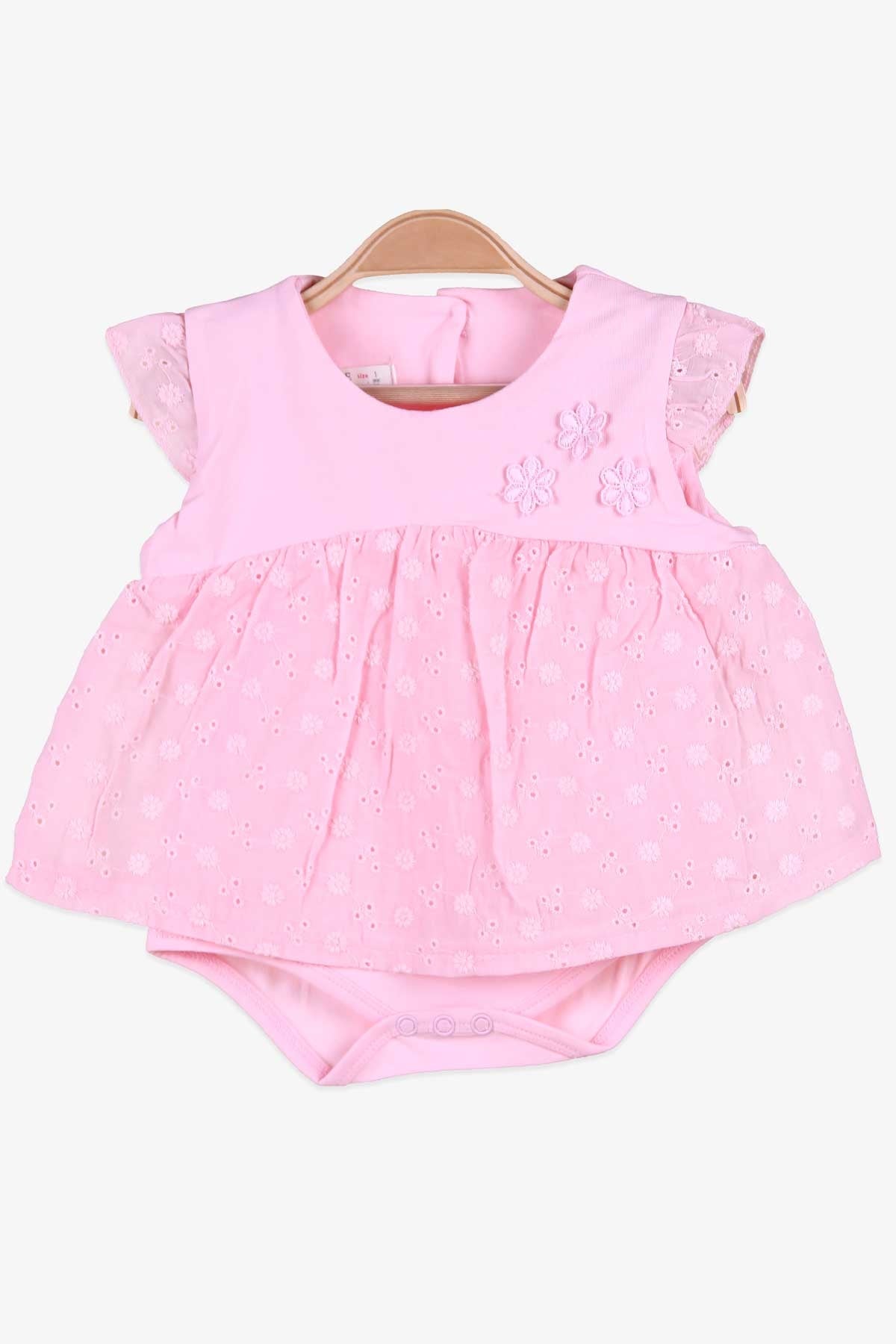 Breeze Kız Bebek Zıbın Elbise Dantelli Pembe (4 Ay-1.5 Yaş)