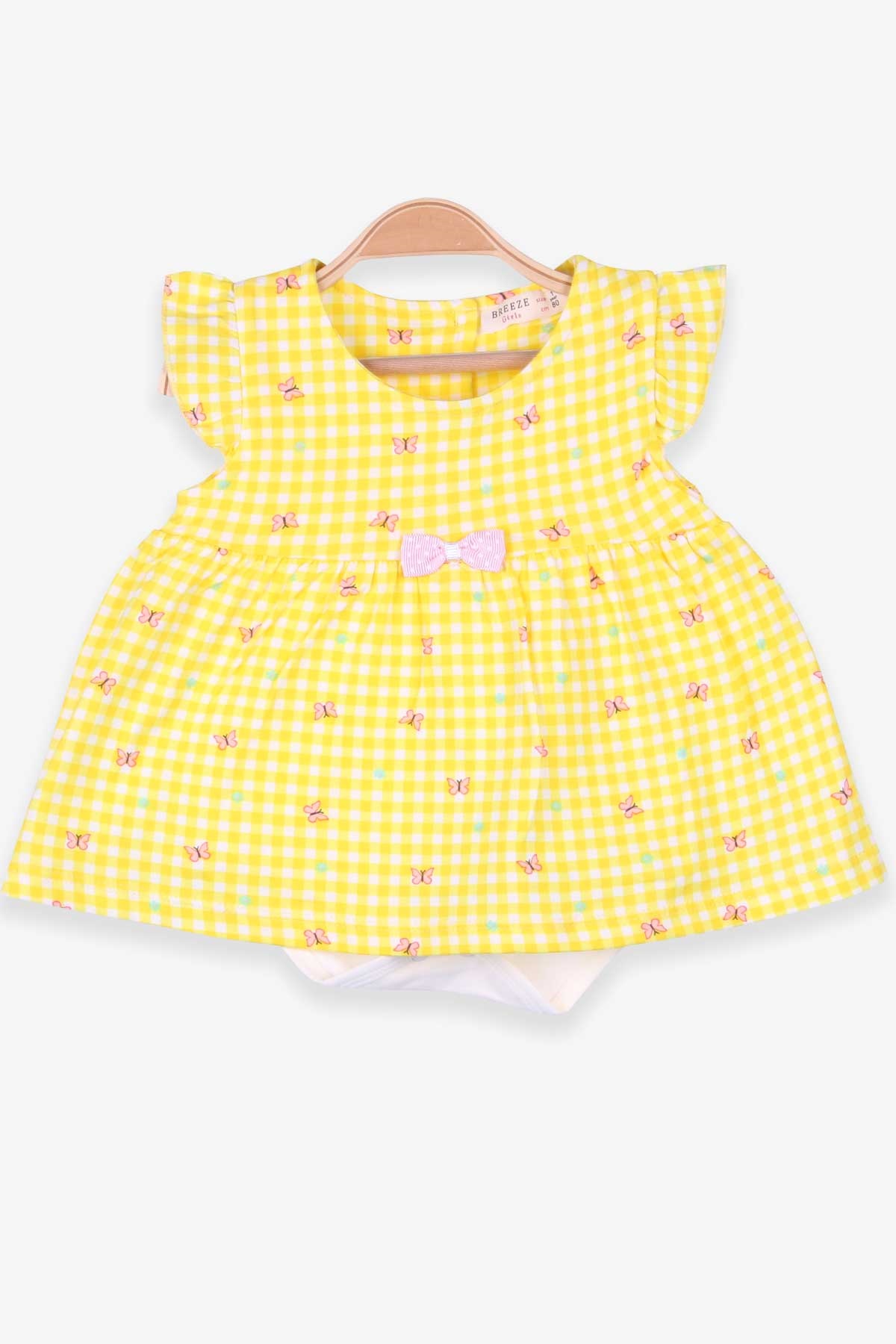 Breeze Kız Bebek Zıbın Elbise Kelebekli Sarı (9 Ay-3 Yaş)
