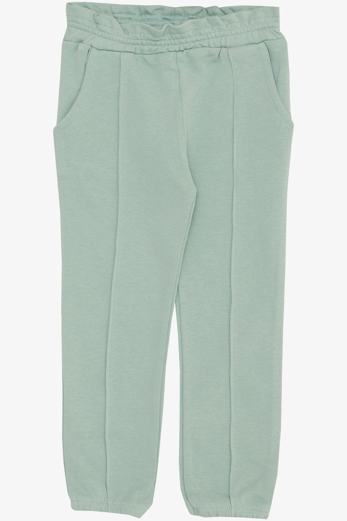 Breeze Kız Çocuk Alt Beli Paçası Lastikli Cepli Mint Yeşili (1-4 Yaş)