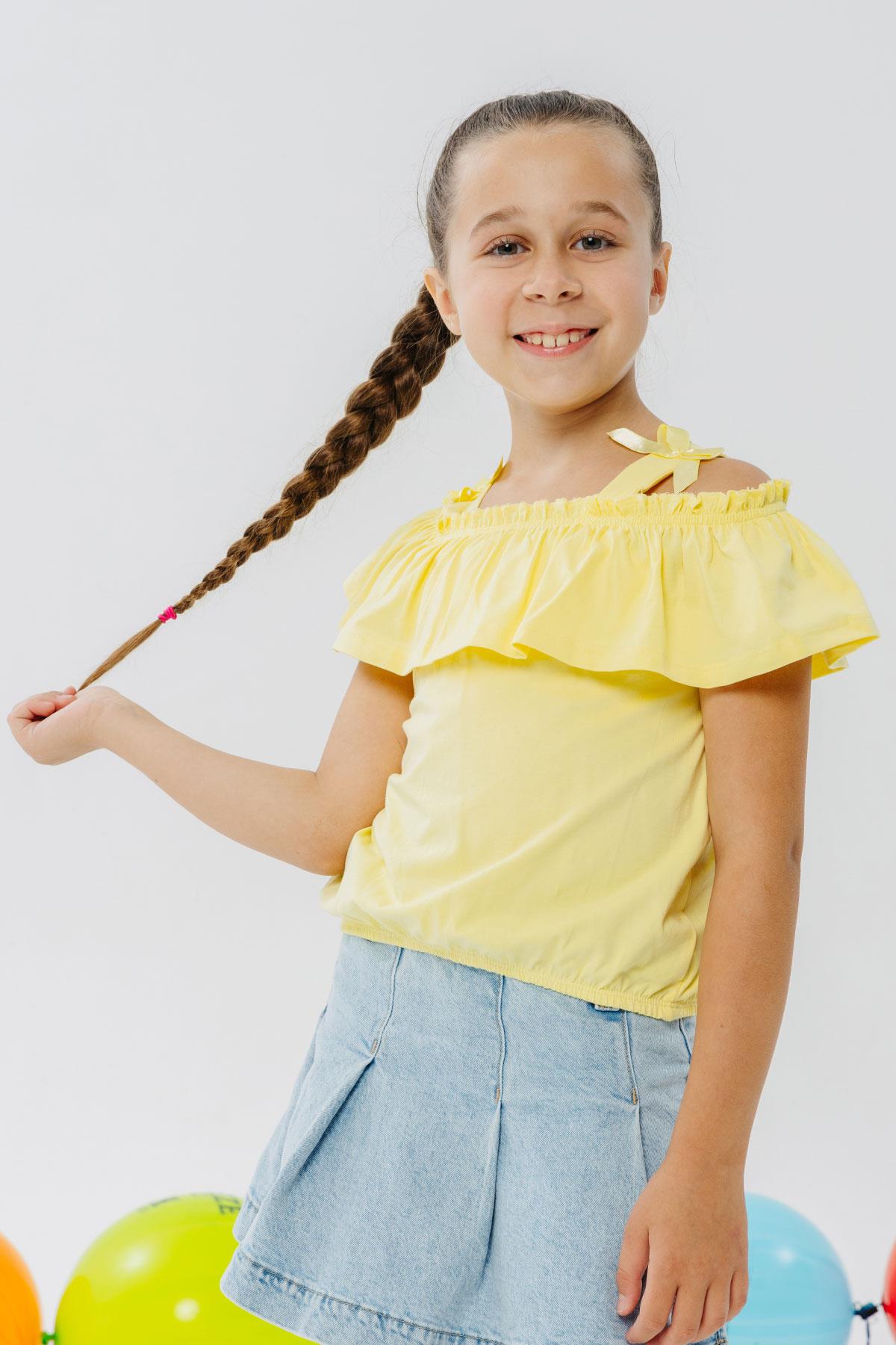 Breeze Kiz Çocuk Askili Bluz Fiyonklu Sari (5 Yaş)