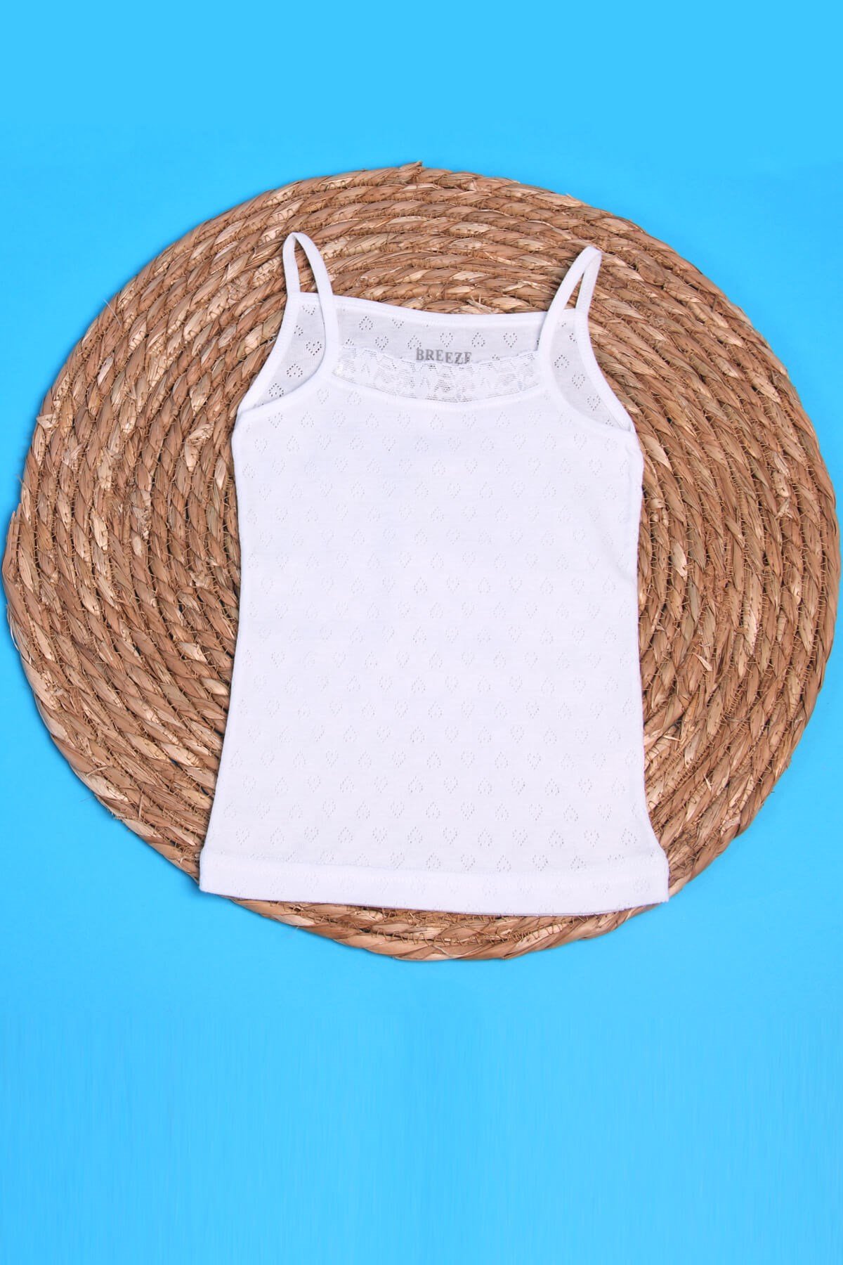 Breeze Kız Çocuk Atlet Delikli Kalpli Ekru (1-11 Yaş)