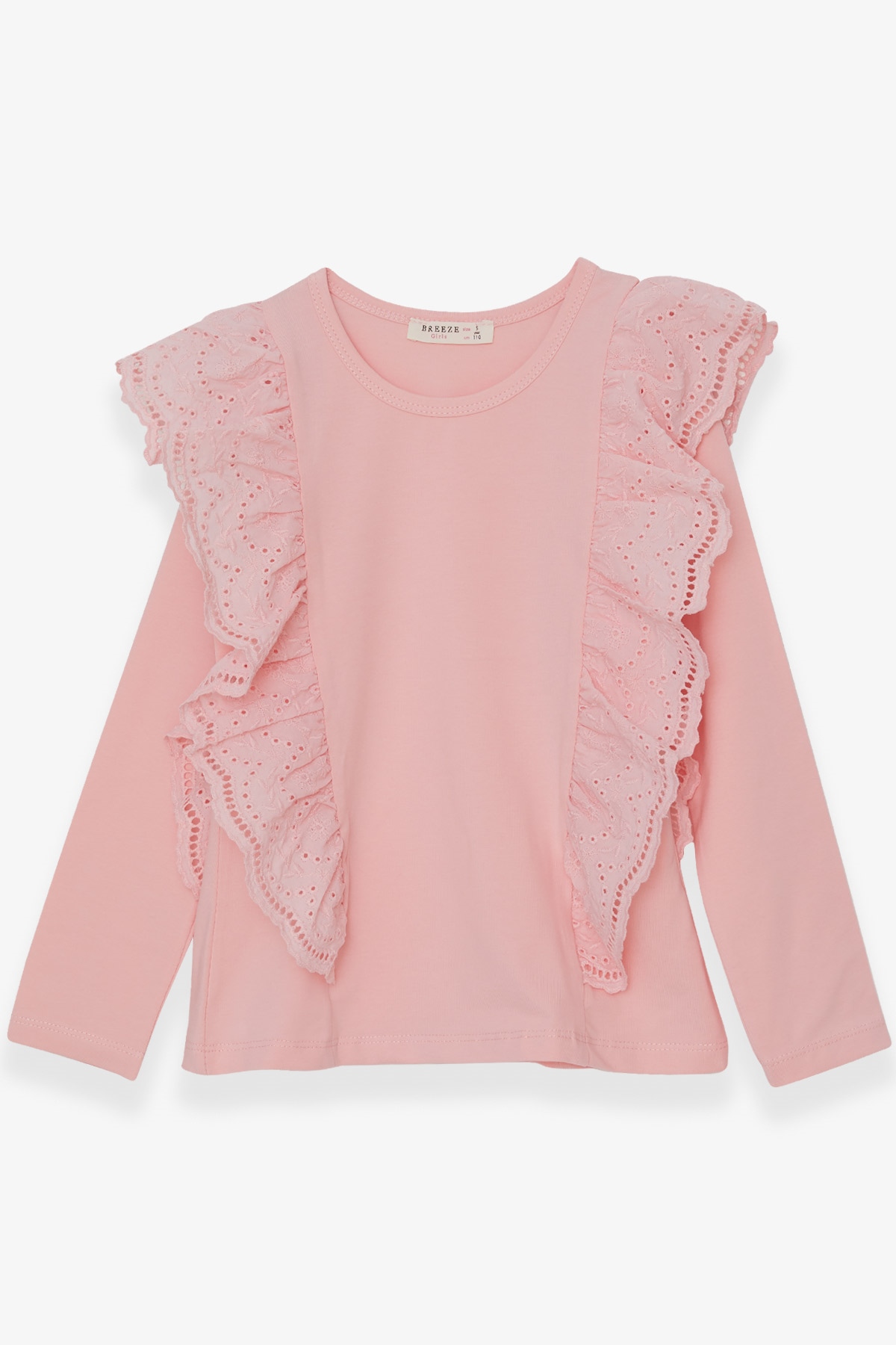 Breeze Kız Çocuk Bluz Güpürlü Pudra (5-10 Yaş)