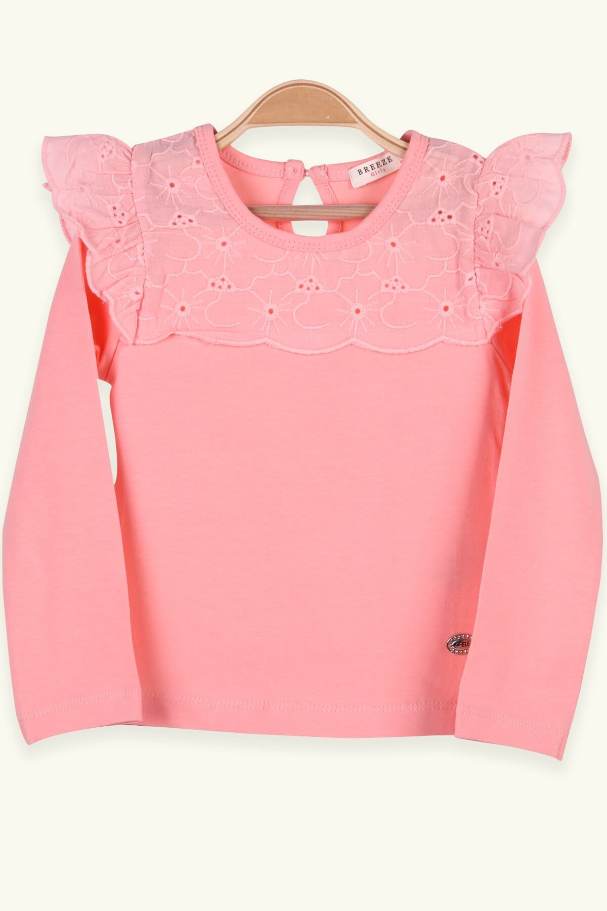 Breeze Kız Çocuk Bluz Güpürlü Somon (1.5-5 Yaş)