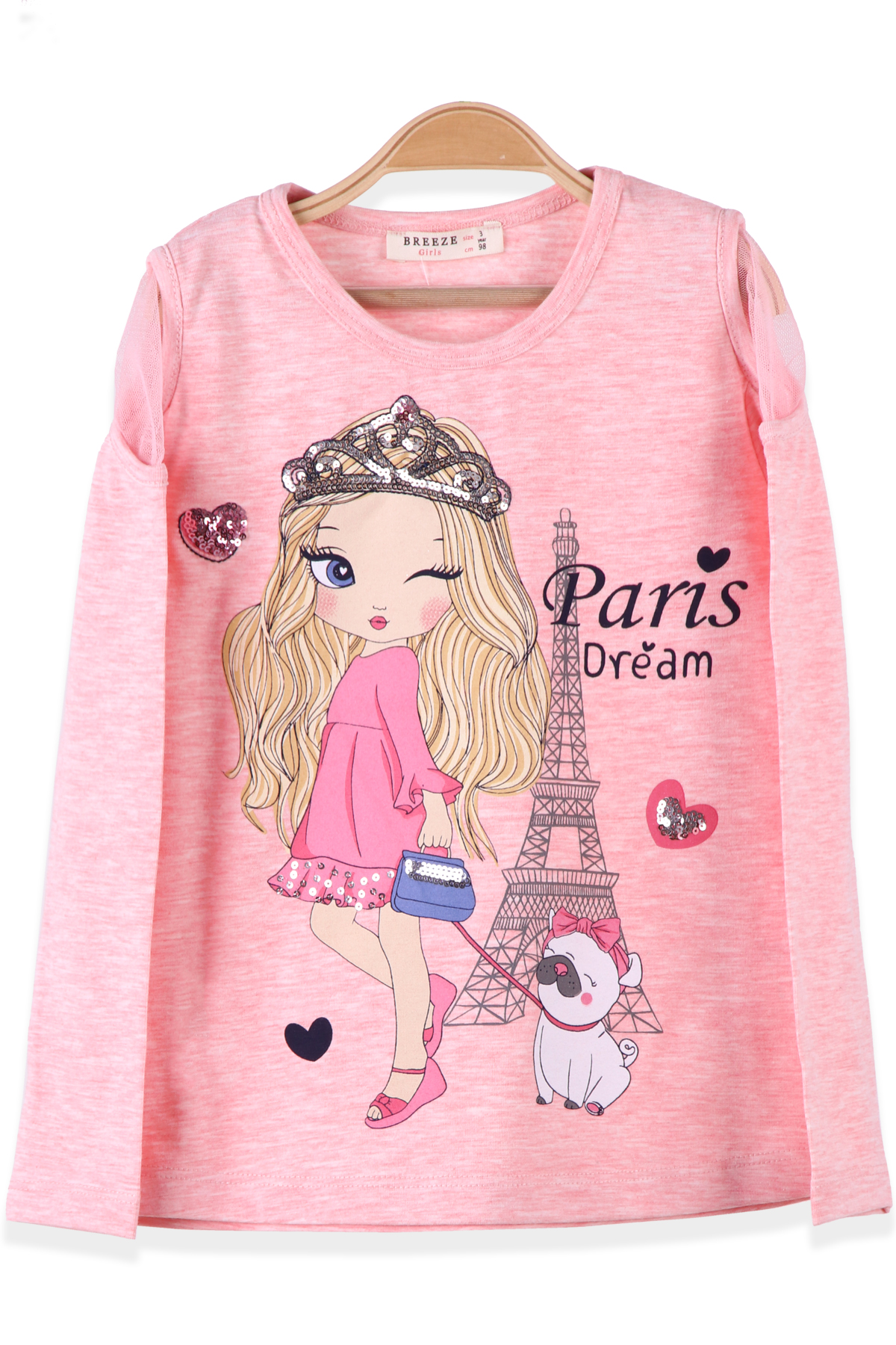 BREEZE Kız Çocuk Body Pullu Somon (3-8 Yaş)