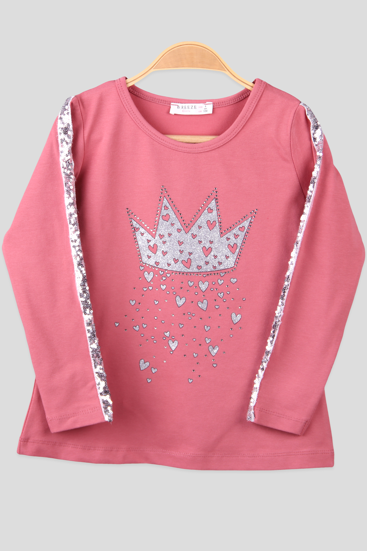 Breeze Kız Çocuk Body Pullu Taşlı Pembe Gülkurusu (4-9 Yaş)