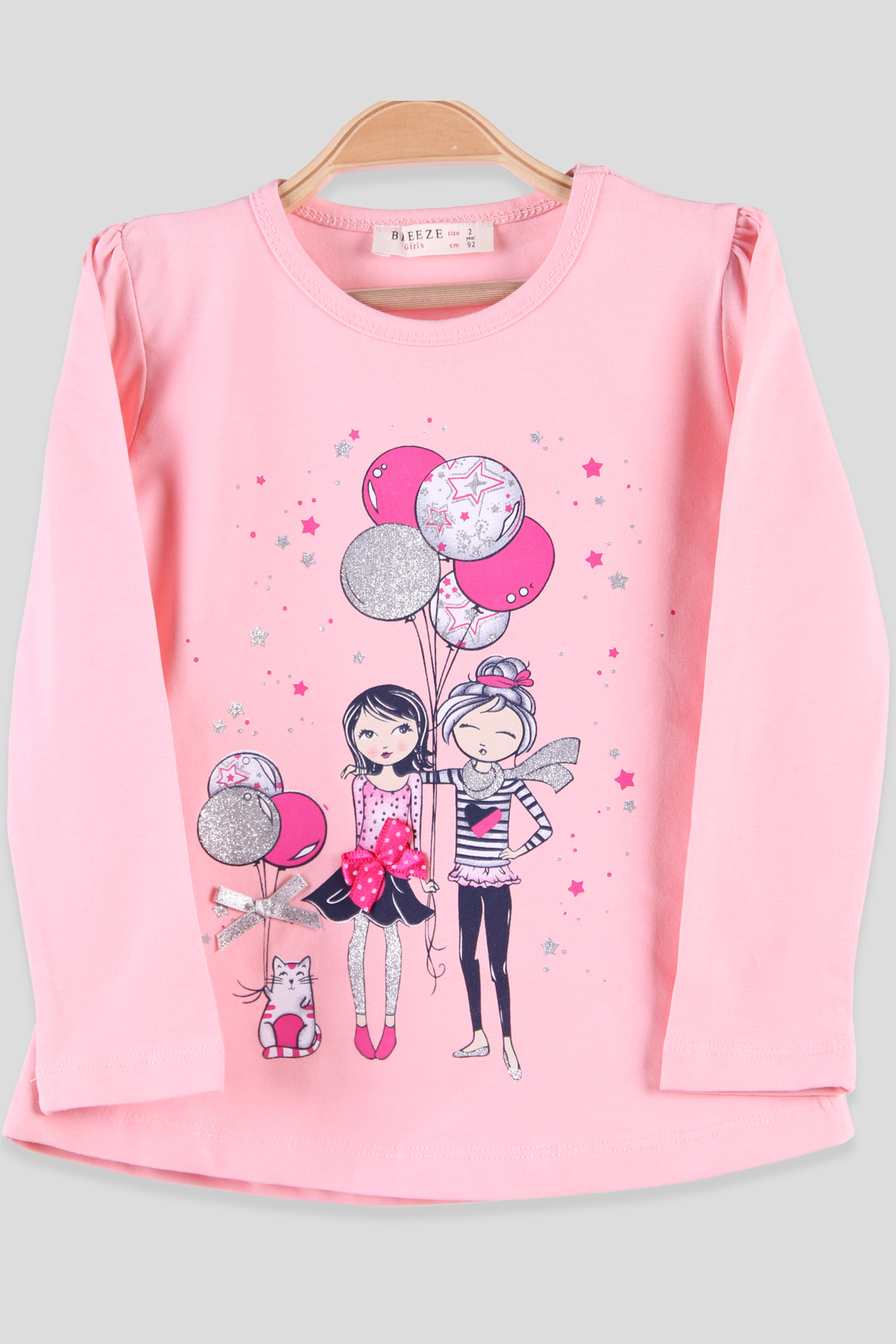 Breeze Kız Çocuk Body Simli Pembe (2-6 Yaş)