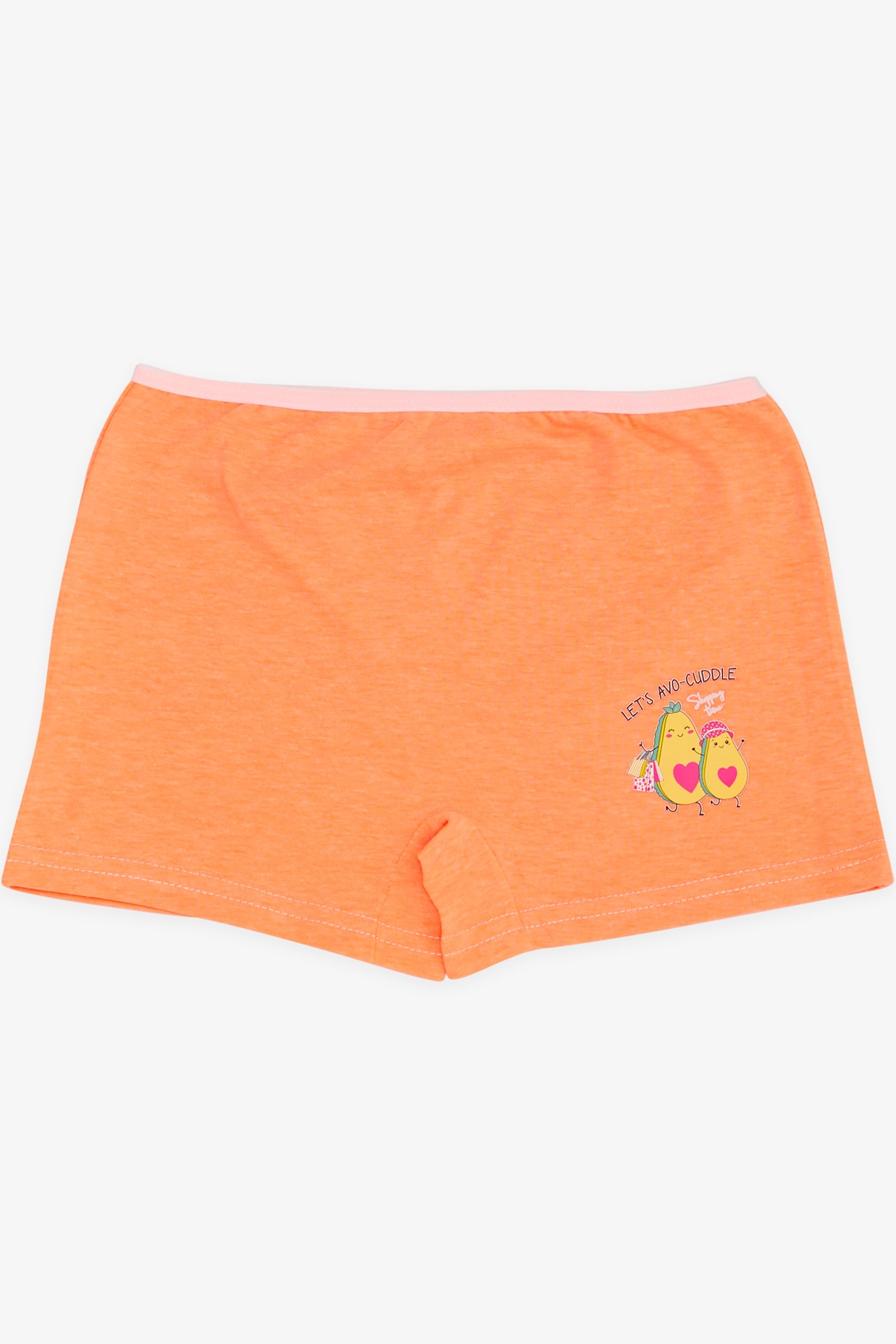 Breeze Kız Çocuk Boxer Avokado Baskılı Neon Turuncu (5-11 Yaş)