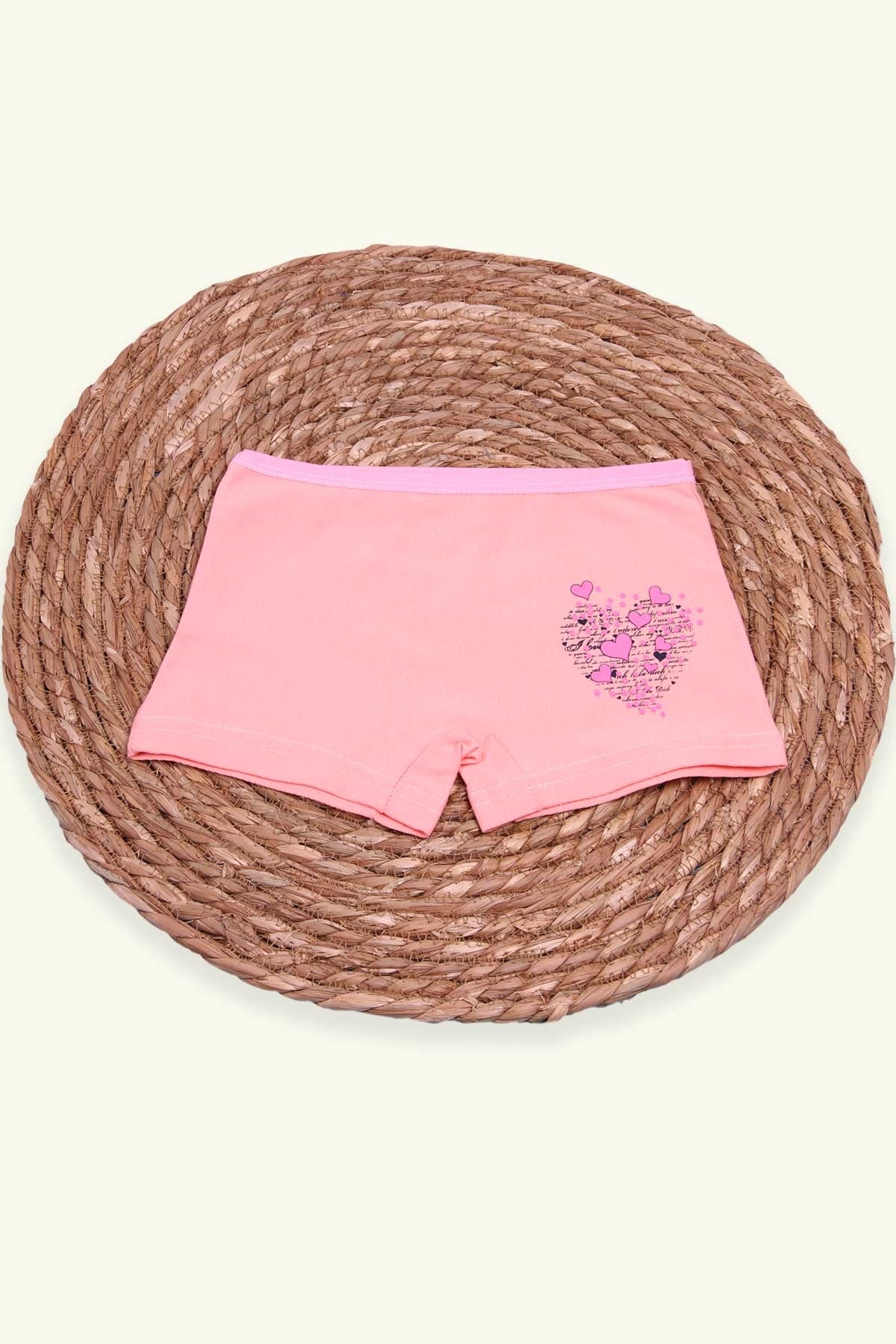 Breeze Kız Çocuk Boxer Baskılı Kalpli Somon (6 Yaş)