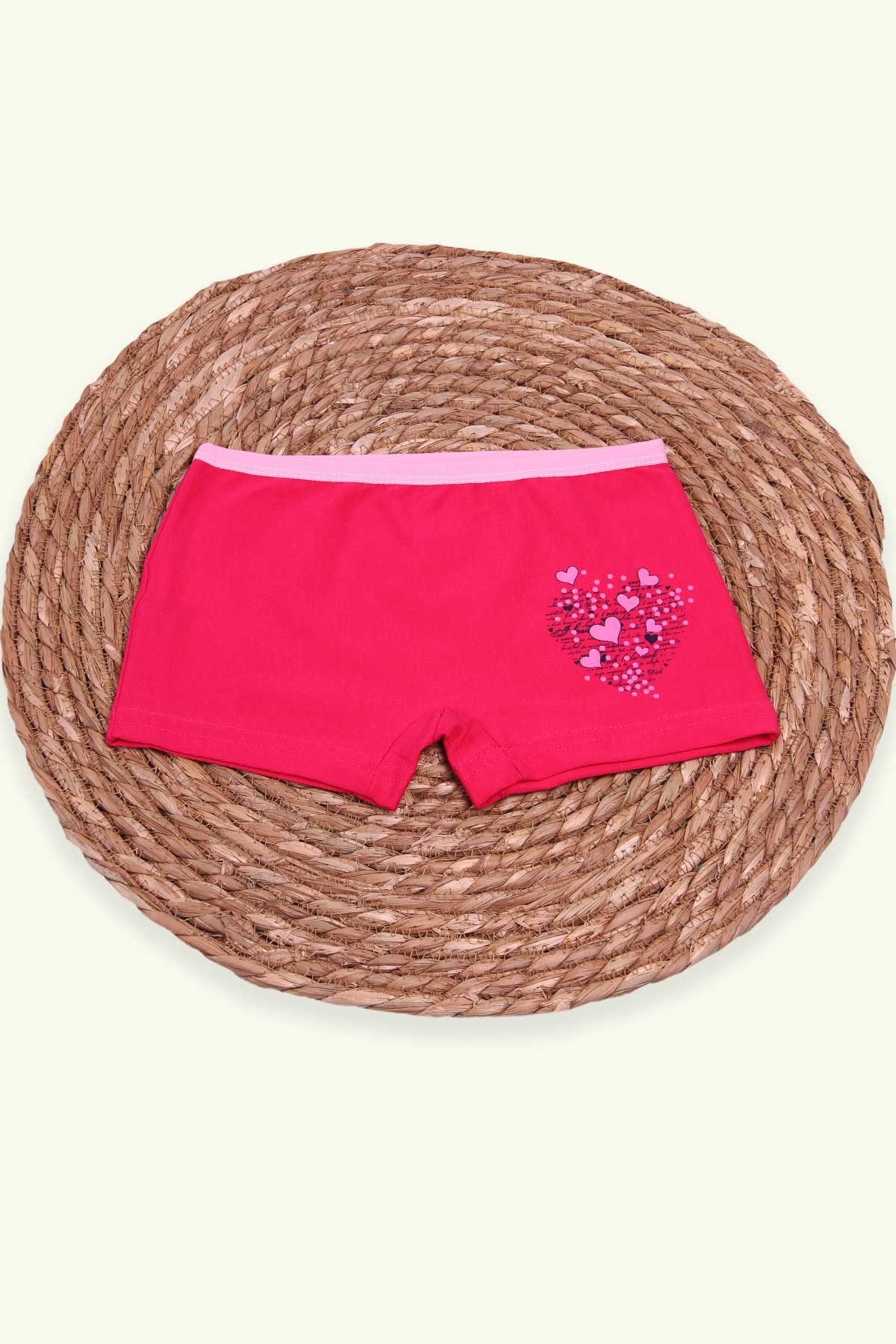 Breeze Kız Çocuk Boxer Baskılı Kalpli Fuşya (6-8 Yaş)