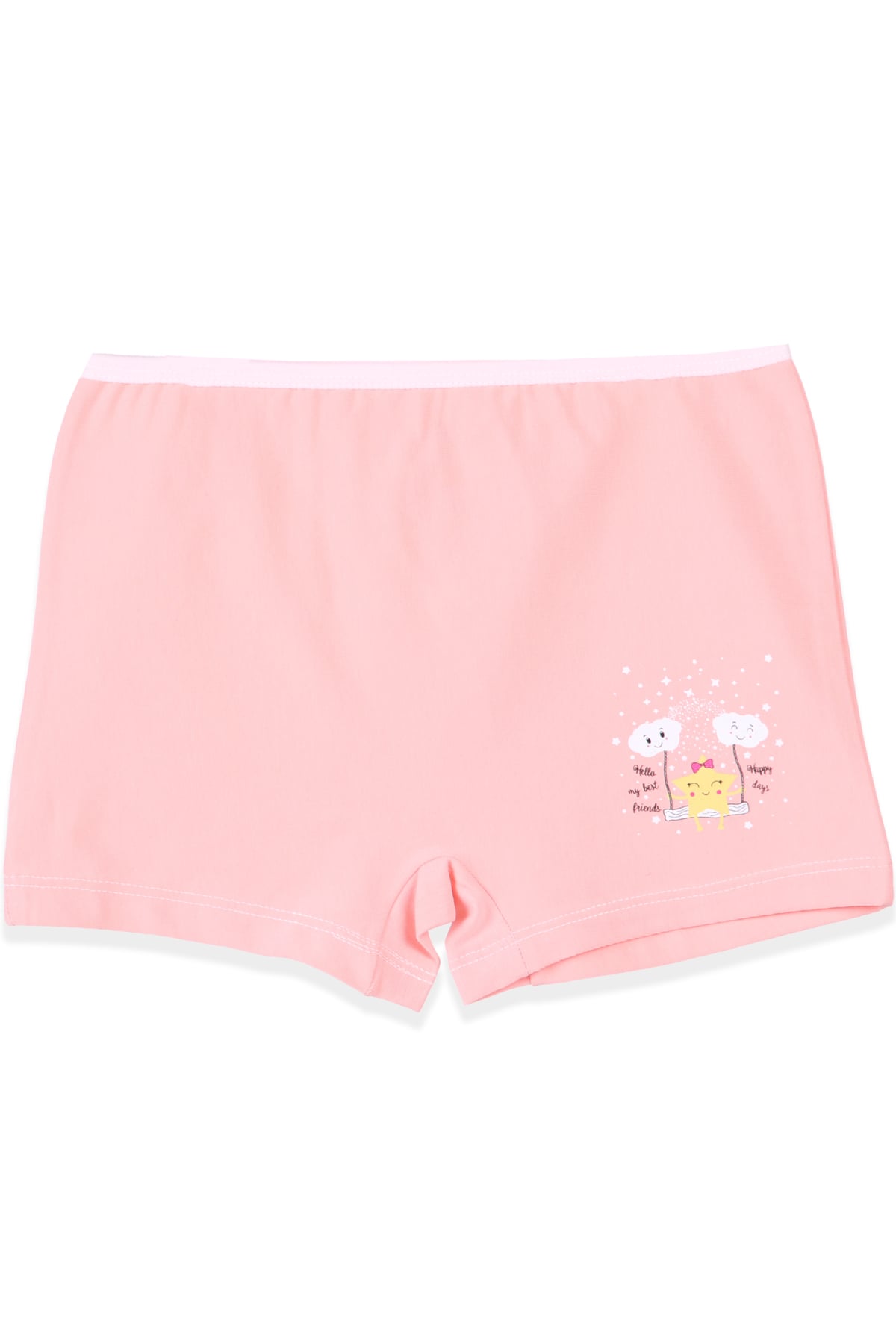 Breeze Kız Çocuk Boxer Bulut Desenli Somon (7-11 Yaş)