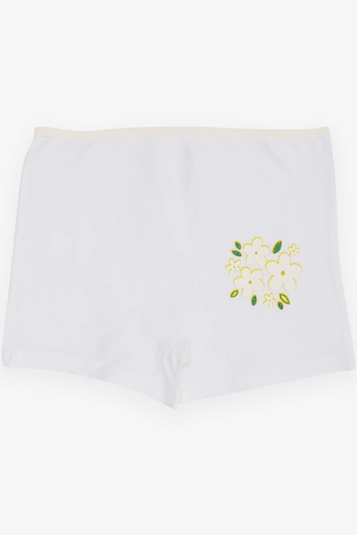 Breeze Kız Çocuk Boxer Çiçek Baskılı Beyaz (5-11 Yaş)