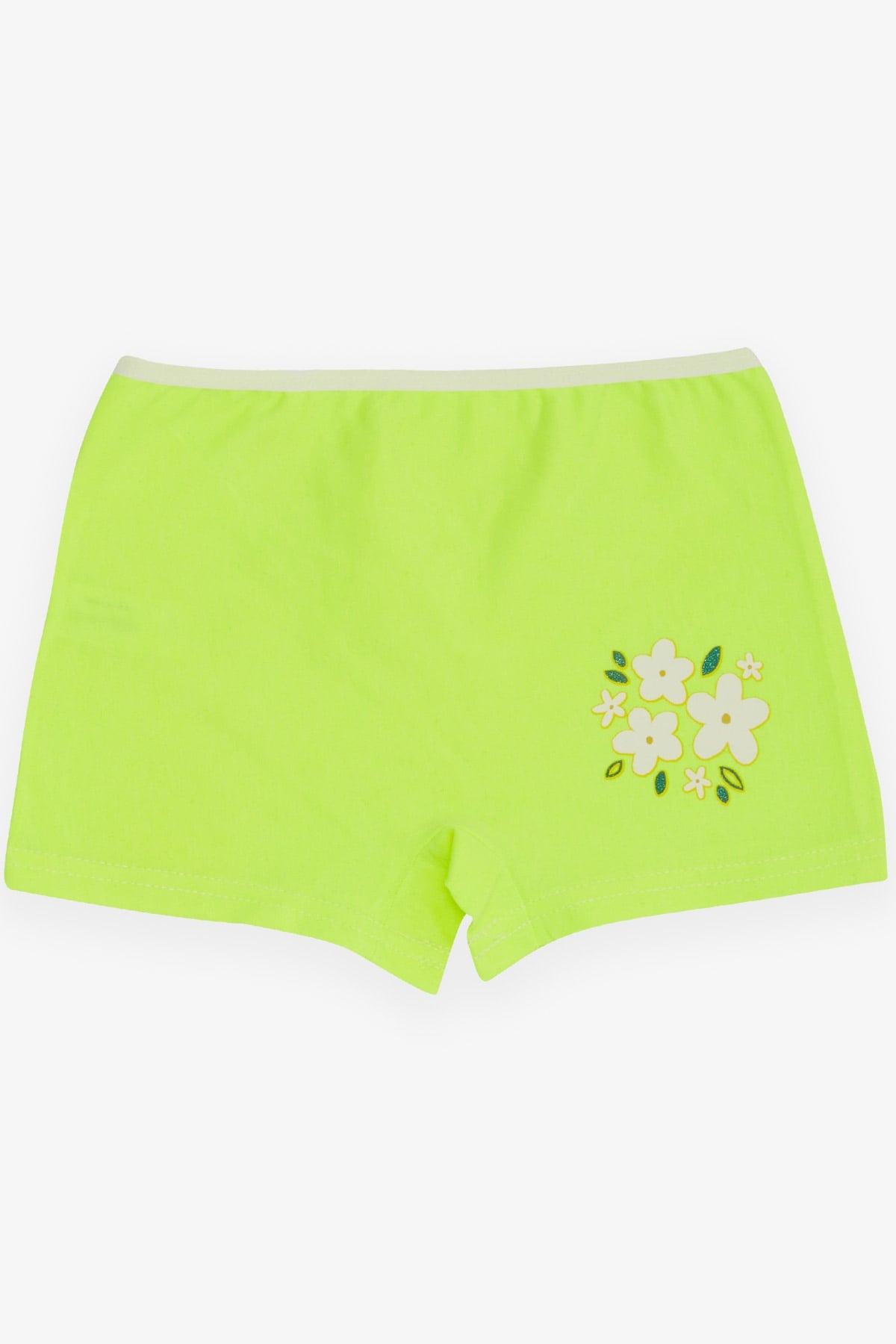 Breeze Kız Çocuk Boxer Çiçek Baskılı Neon Yeşil (5-11 Yaş)