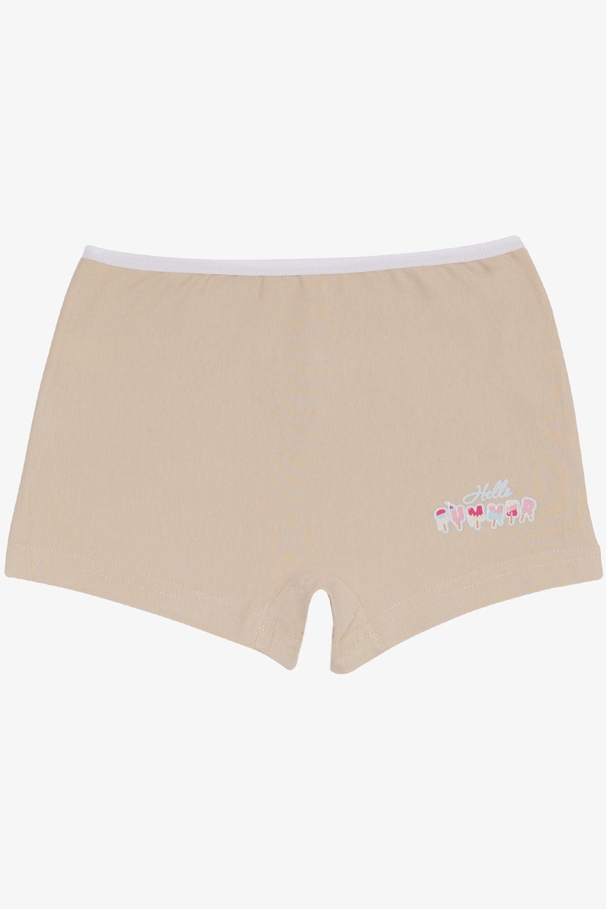 Breeze Kız Çocuk Boxer Dondurma Baskılı Bej (5-11 Yaş)