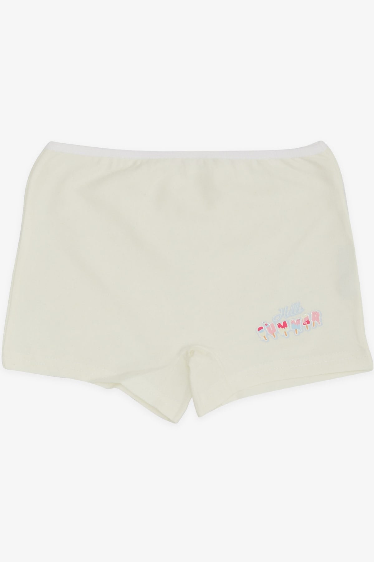 Breeze Kız Çocuk Boxer Dondurma Baskılı Ekru (5-11 Yaş)