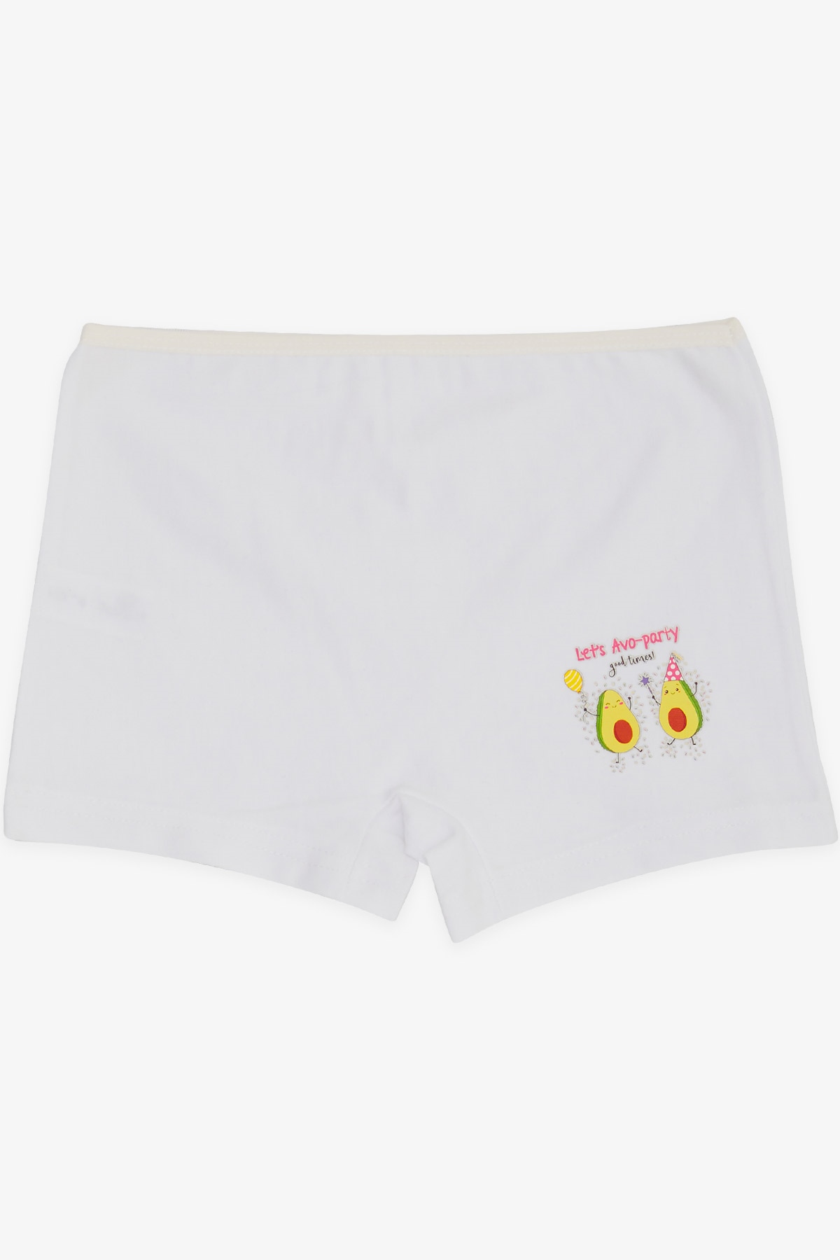 Breeze Kız Çocuk Boxer Eğlenceli Avokado Baskılı Beyaz (5-11 Yaş)