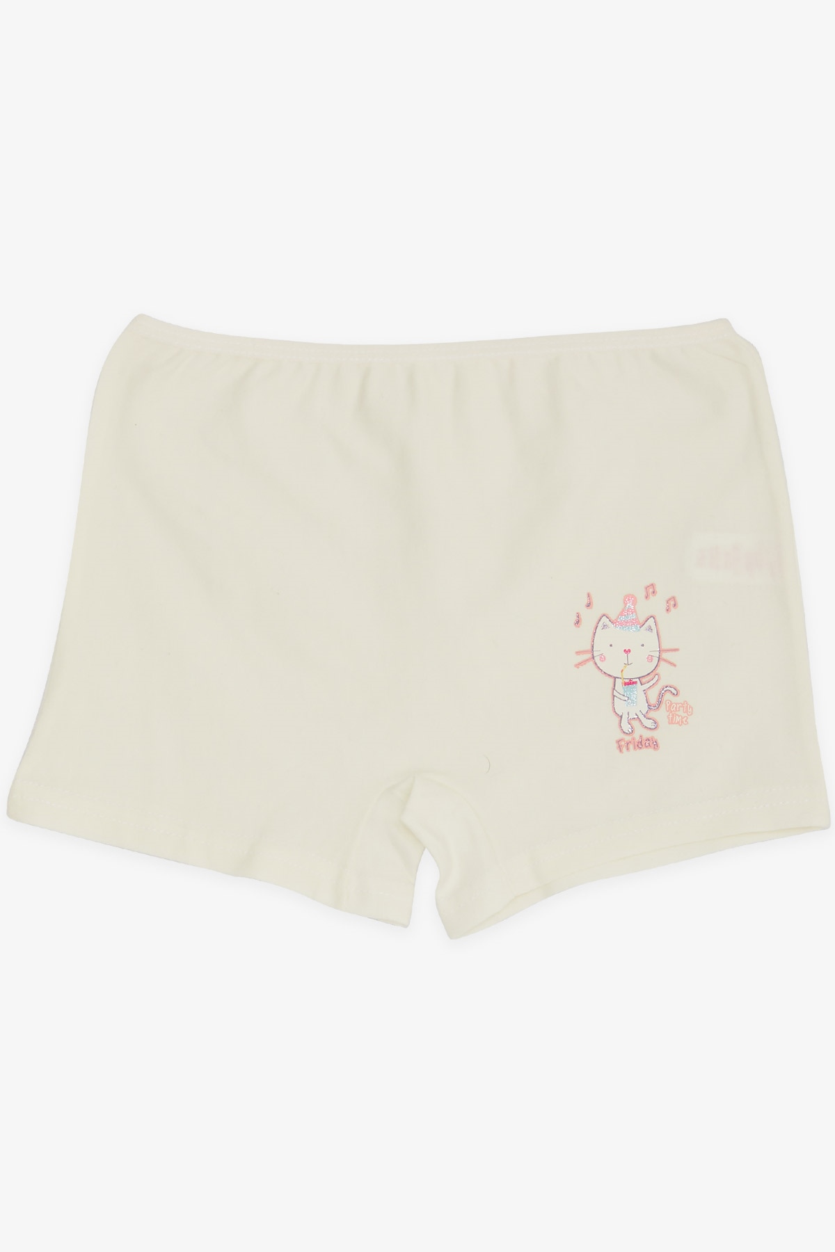 Breeze Kız Çocuk Boxer Eğlenceli Kedicik Baskılı Ekru (5-11 Yaş)