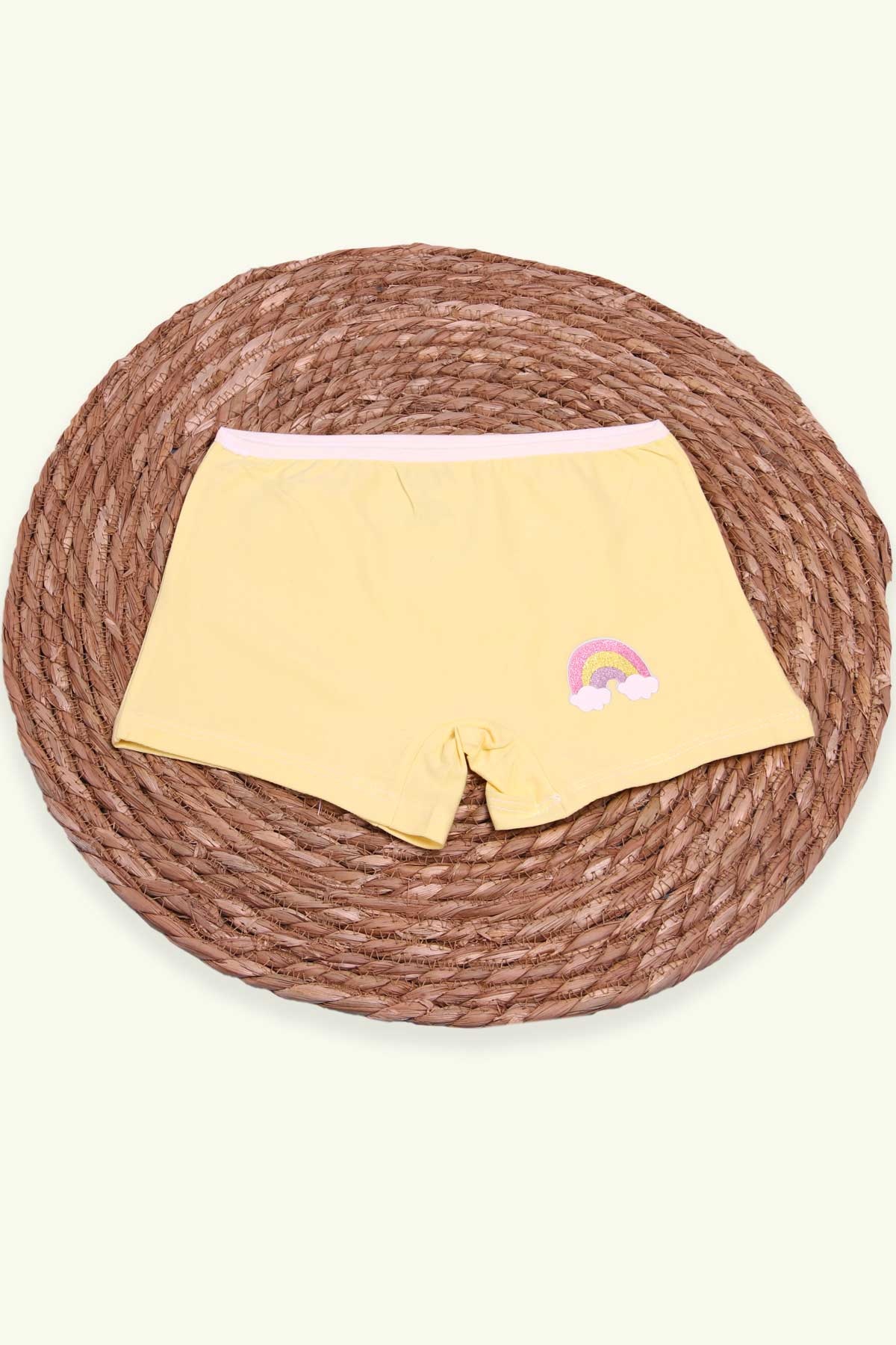 Breeze Kız Çocuk Boxer Gökkuşağı Baskılı Sarı (6 Yaş)