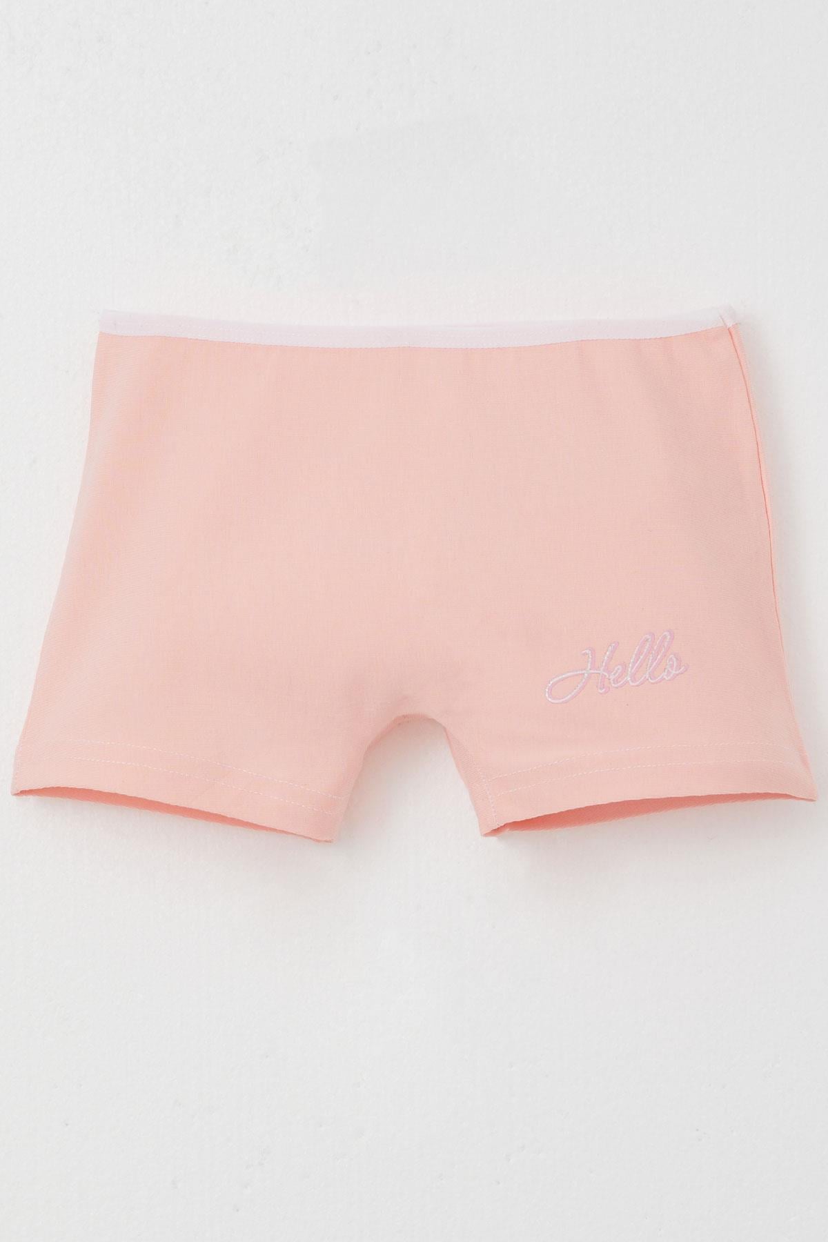 Breeze Kız Çocuk Boxer Hello Yazı Baskılı Pembe (5 Yaş)