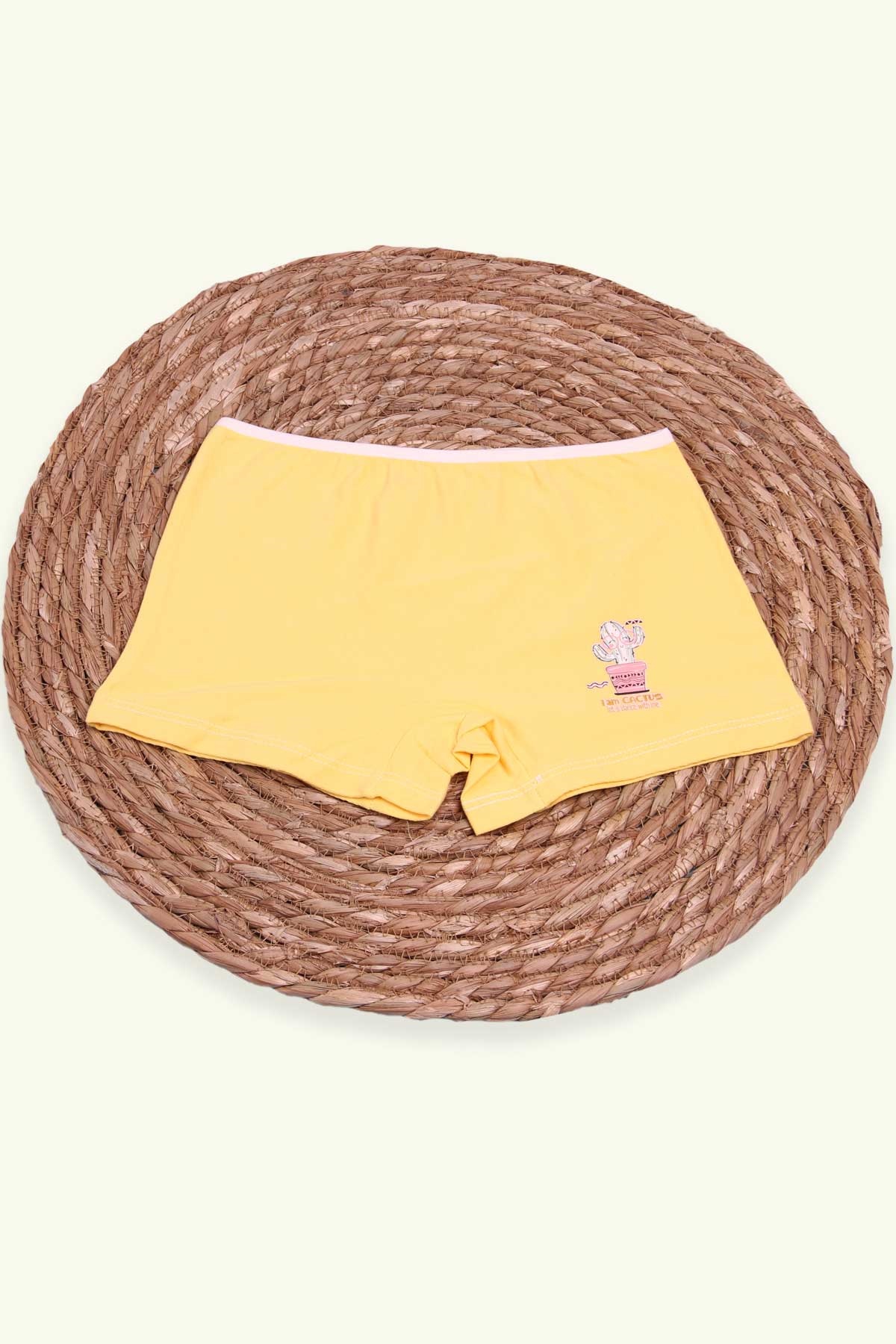 Breeze Kız Çocuk Boxer Kaktüs Baskılı Sarı (6 Yaş)