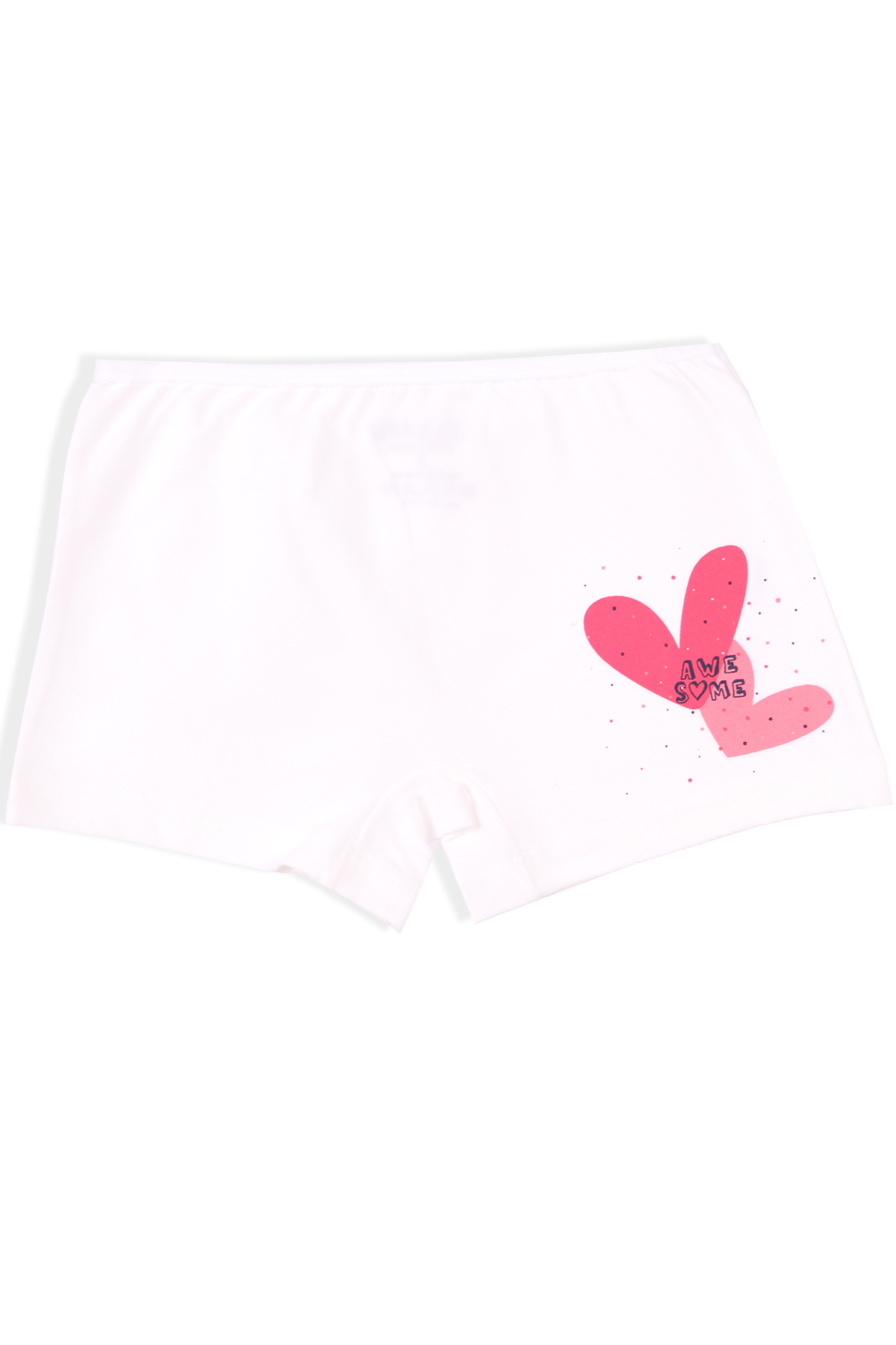 Breeze Kız Çocuk Boxer Kalp Desenli  Ekru (3-11 Yaş)