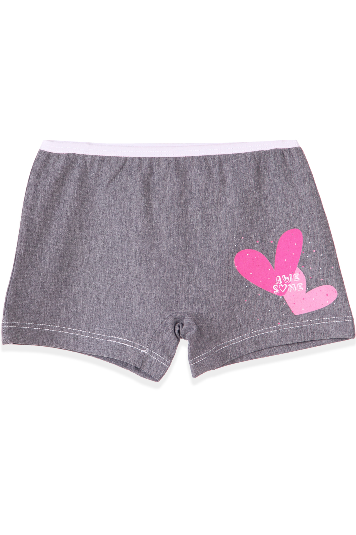 Breeze Kız Çocuk Boxer Kalp Desenli  Füme (7-11 Yaş)