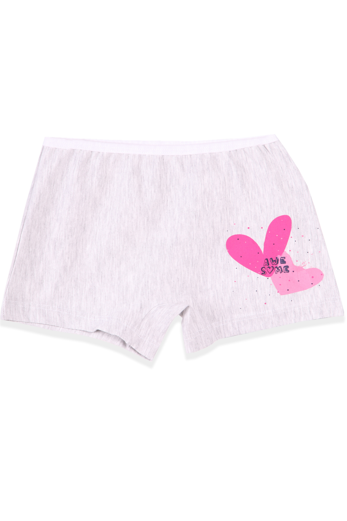 Breeze Kız Çocuk Boxer Kalp Desenli  Gri (3-11 Yaş)