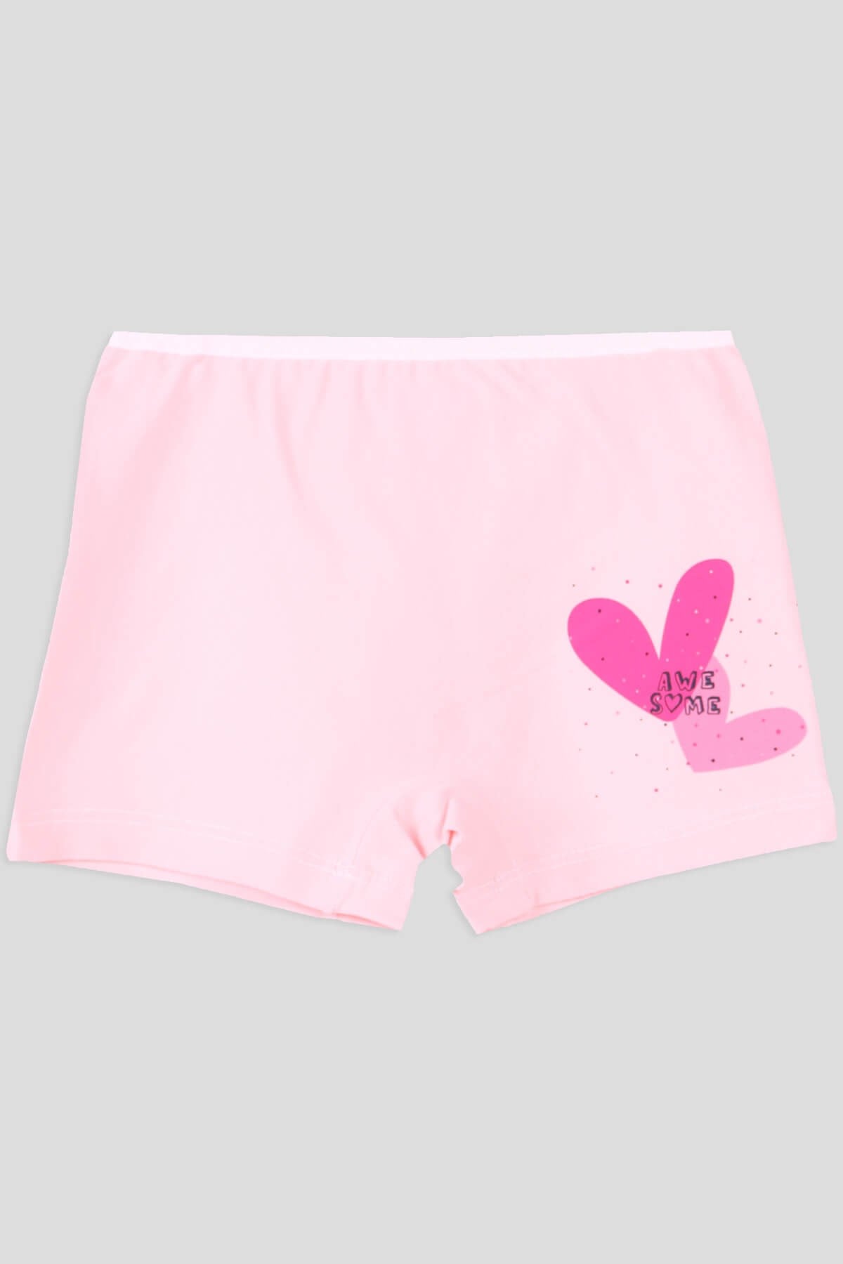 Breeze Kız Çocuk Boxer Kalp Desenli  Pudra (3-11 Yaş)