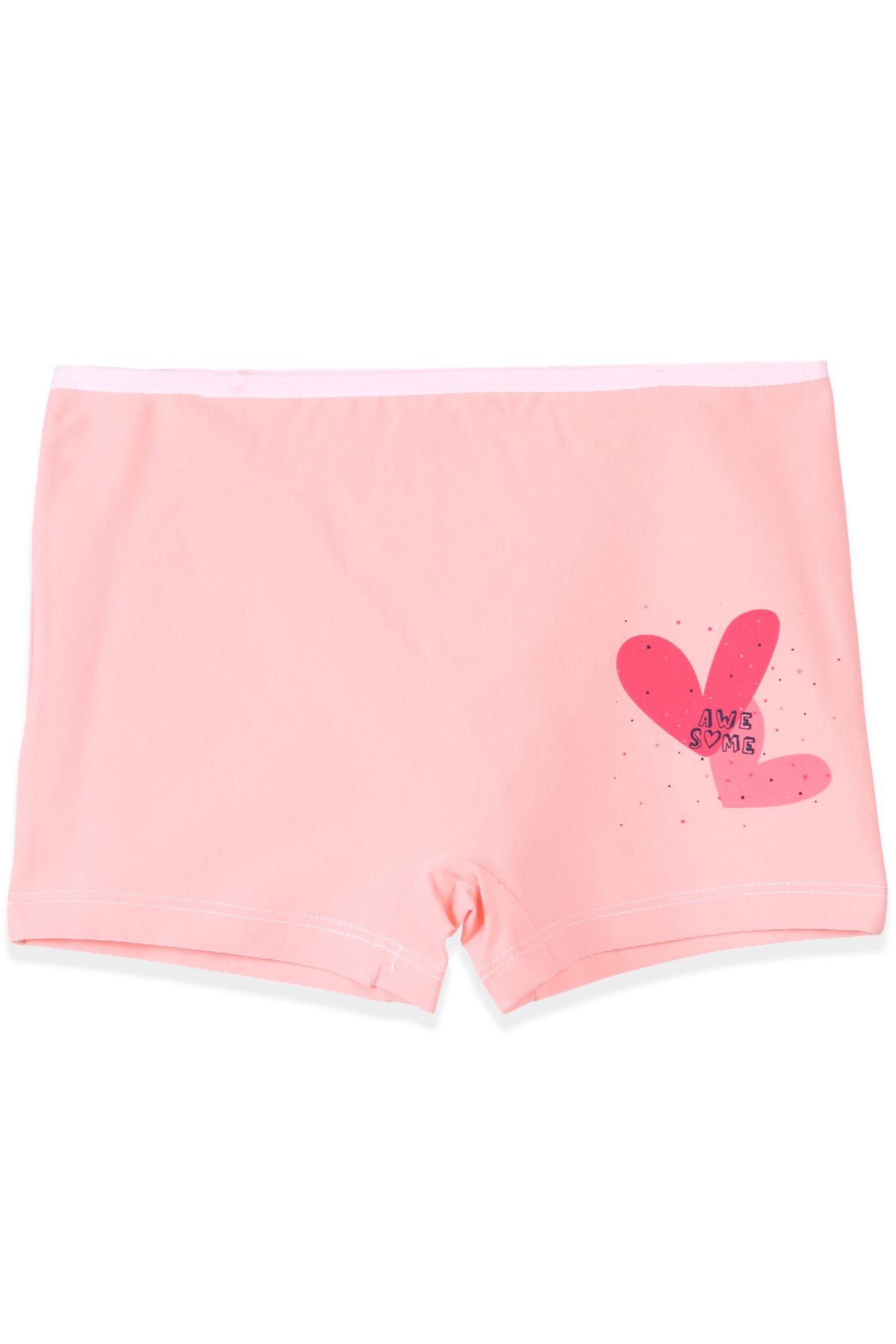 Breeze Kız Çocuk Boxer Kalp Desenli  Somon (3-11 Yaş)
