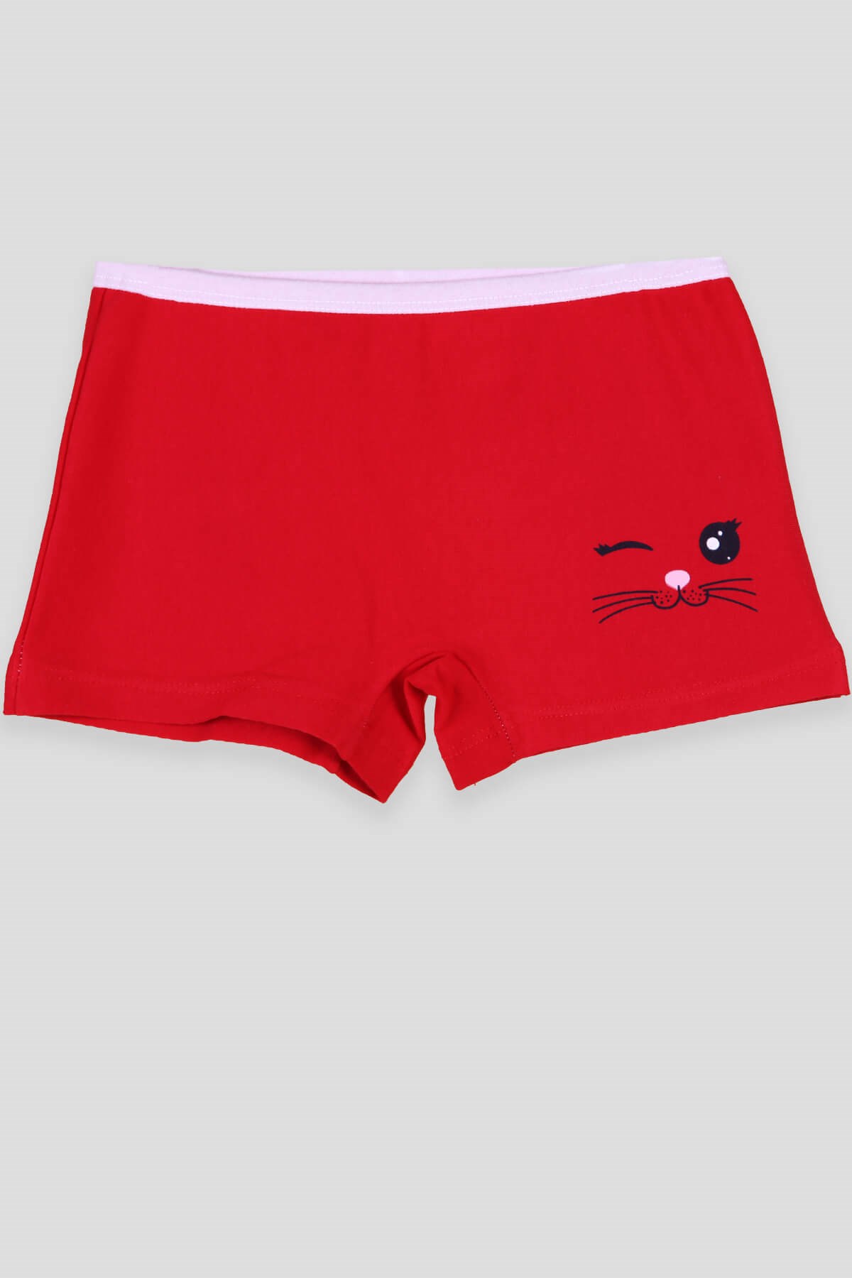 Breeze Kız Çocuk Boxer Kedi Baskılı Kırmızı (3 Yaş)