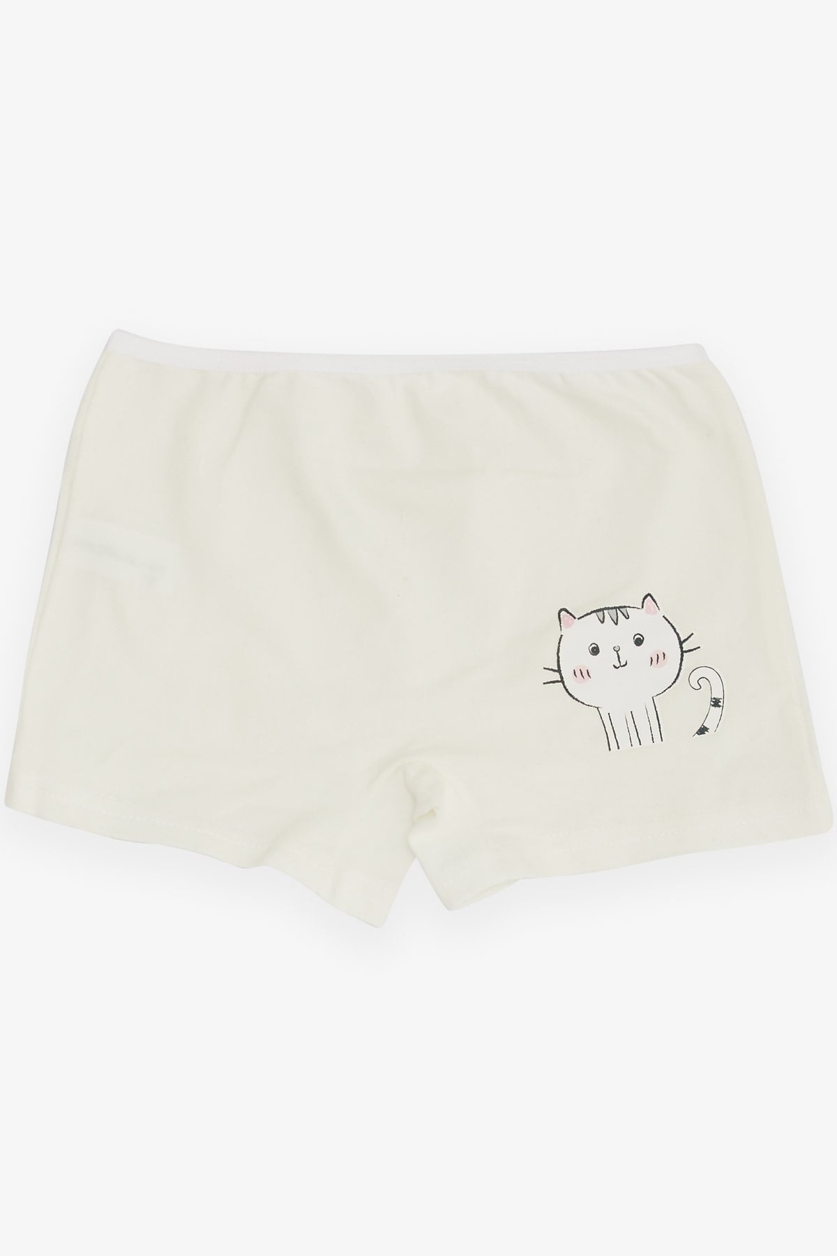 Breeze Kız Çocuk Boxer Kedicik Baskılı Ekru (5-11 Yaş)