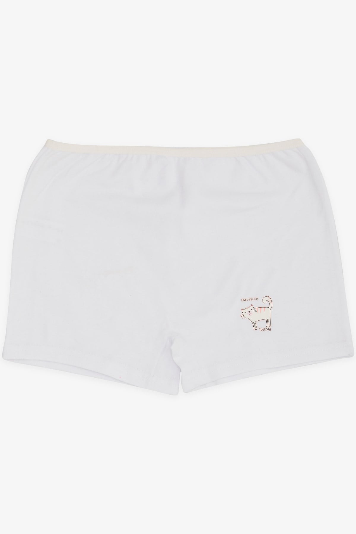 Breeze Kız Çocuk Boxer Kedicik Baskılı Beyaz (5-11 Yaş)