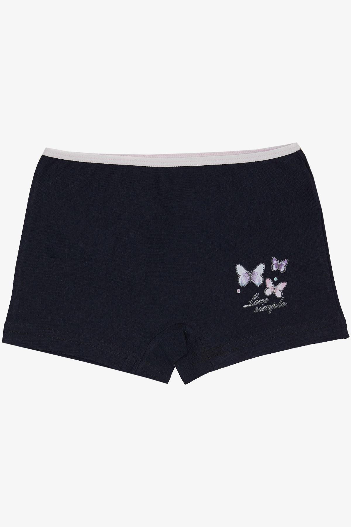 Breeze Kız Çocuk Boxer Kelebek Baskılı Lacivert (7 Yaş)