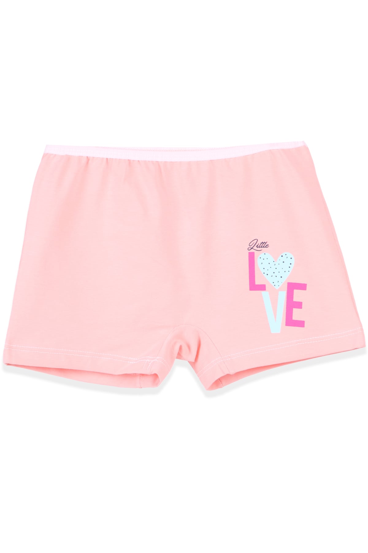 Breeze Kız Çocuk Boxer Love Desenli Somon (7-11 Yaş)