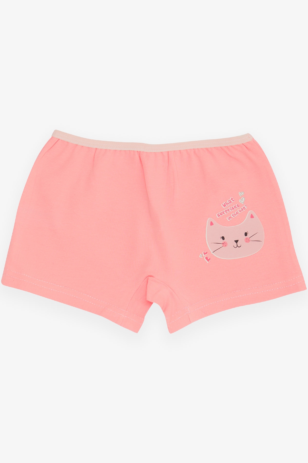 Breeze Kız Çocuk Boxer Meraklı Kedicik Baskılı Pembe (5-11 Yaş)