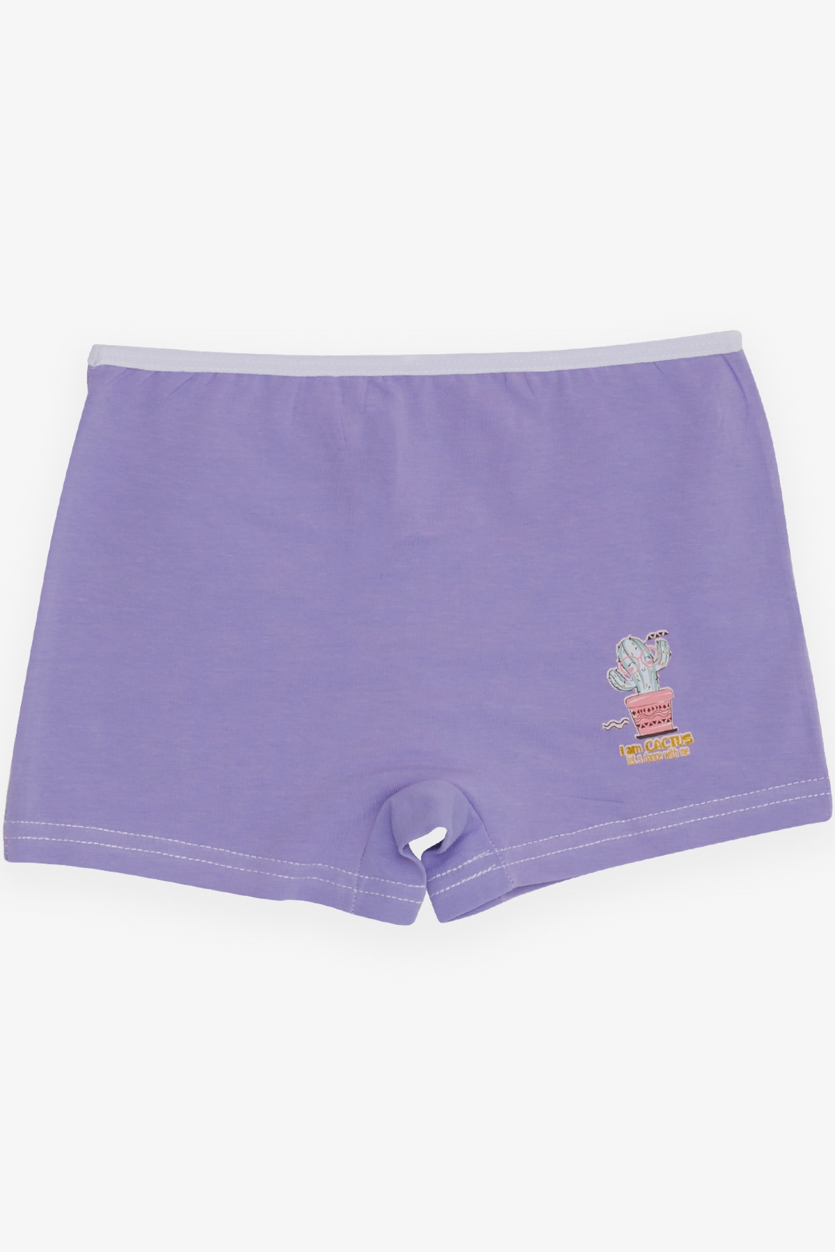 Breeze Kız Çocuk Boxer Neşeli Kaktüs Baskılı Lila (5-11 Yaş)