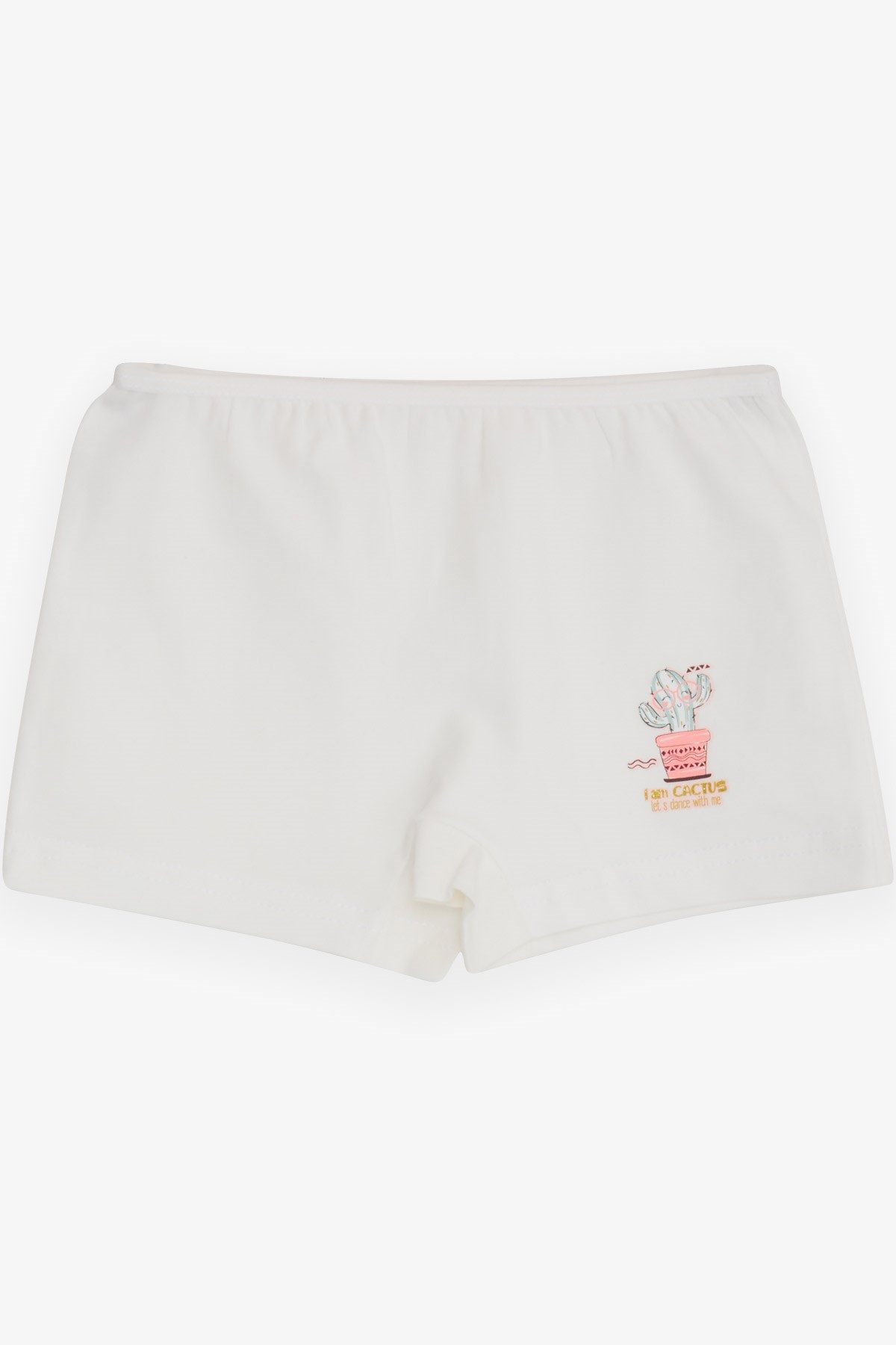 Breeze Kız Çocuk Boxer Neşeli Kaktüs Baskılı Ekru (5-11 Yaş)
