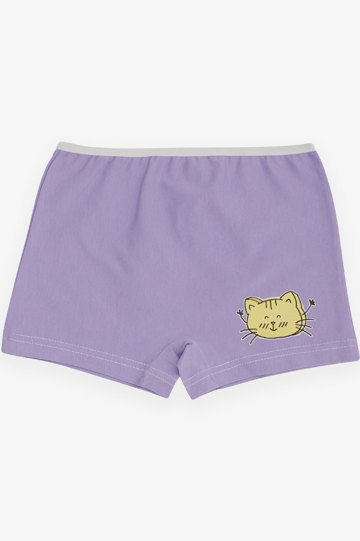 Breeze Kız Çocuk Boxer Neşeli Kedicik Baskılı Lila (5-11 Yaş)