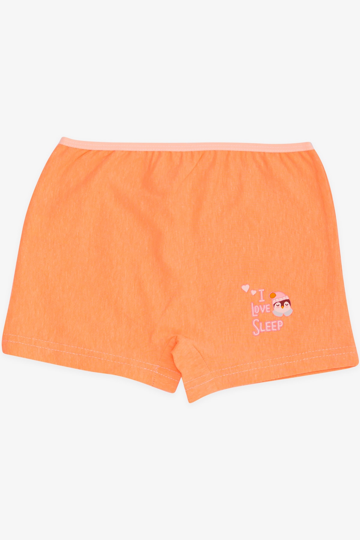 Breeze Kız Çocuk Boxer Penguen Baskılı Neon Turuncu (5-11 Yaş)