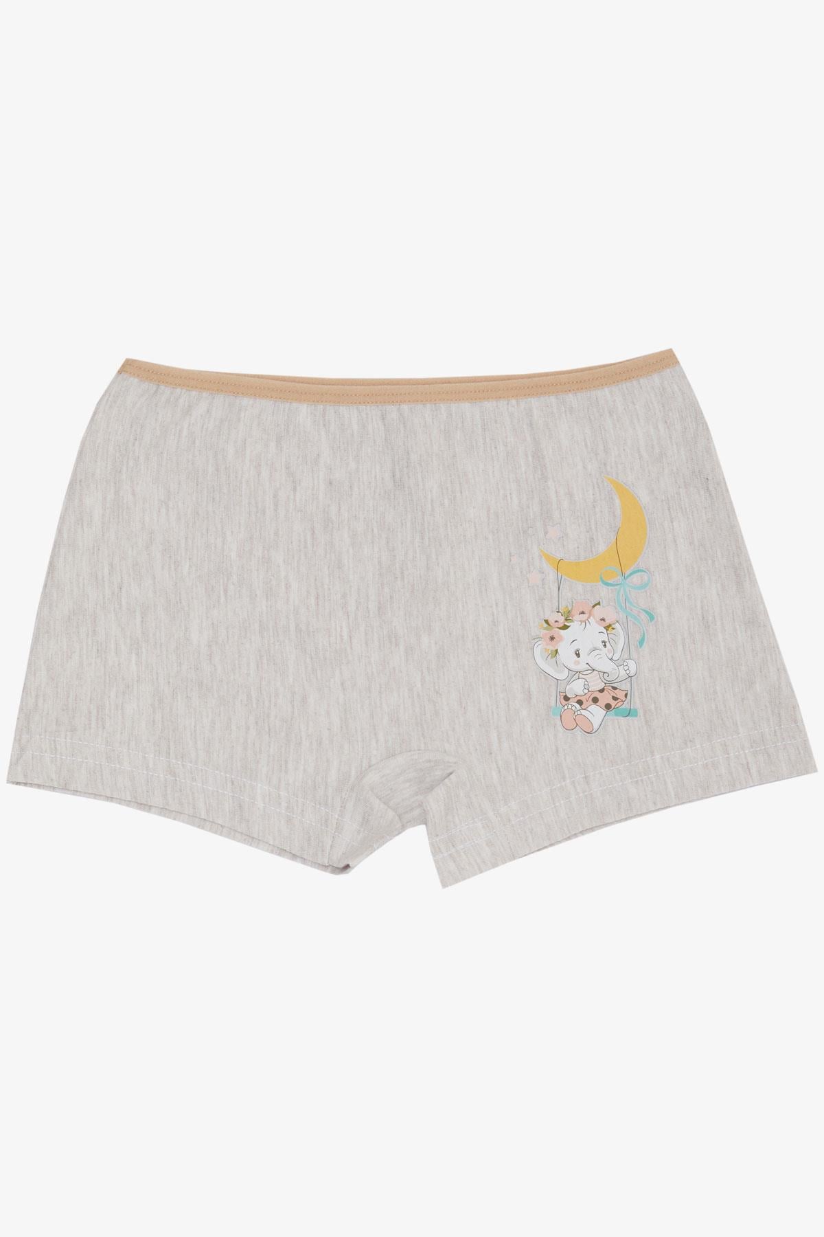 Breeze Kız Çocuk Boxer Sevimli Bebek Fil Baskılı Bej Melanj (5 Yaş)