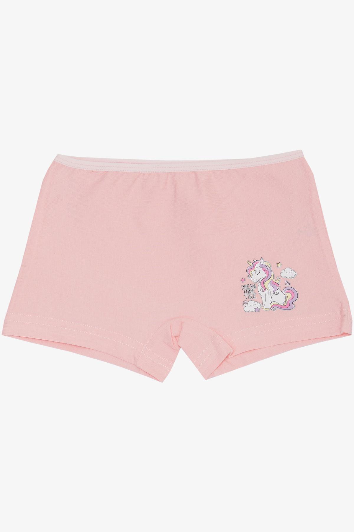 Breeze Kız Çocuk Boxer Sevimli Hayalci Unicorn Baskılı Pembe (5-11 Yaş)