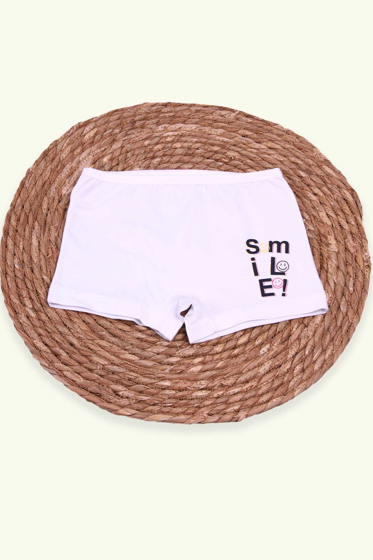 Breeze Kız Çocuk Boxer Smile Baskılı Beyaz (10 Yaş)