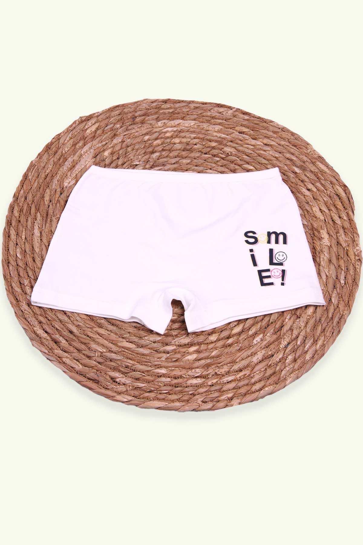 Breeze Kız Çocuk Boxer Smile Baskılı Ekru (10 Yaş)