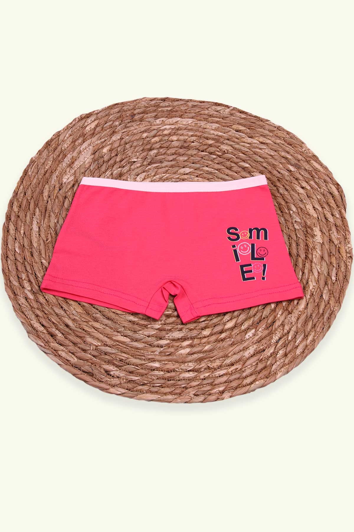 Breeze Kız Çocuk Boxer Smile Baskılı Mercan (6 Yaş)