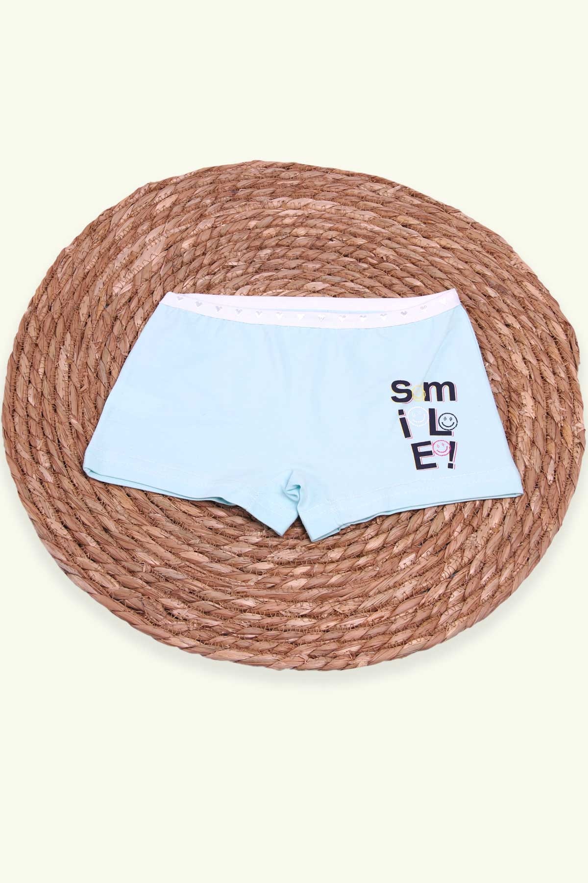 Breeze Kız Çocuk Boxer Smile Baskılı Turkuaz (6 Yaş)