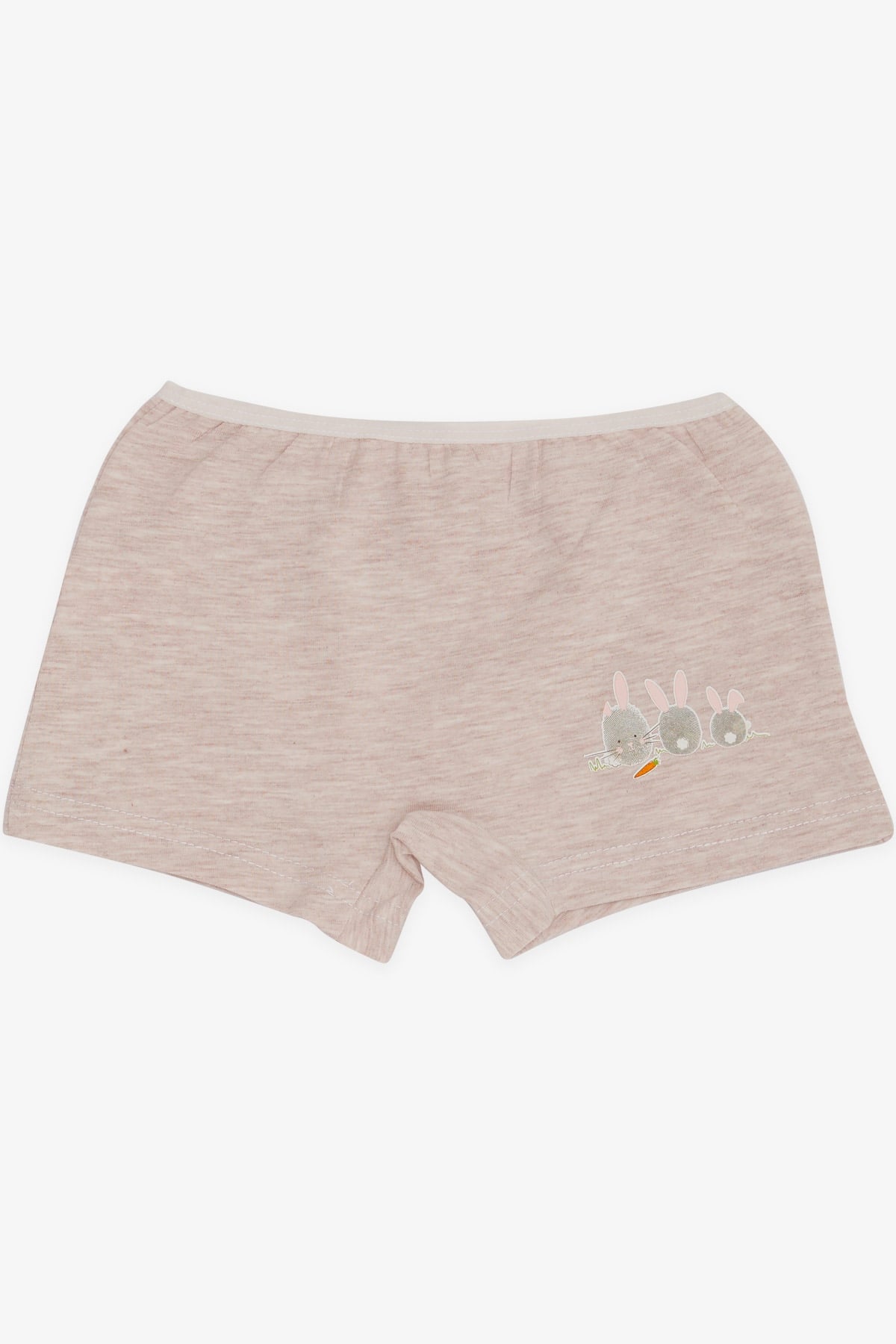 Breeze Kız Çocuk Boxer Tavşancık Baskılı Bej Melanj (5-11 Yaş)